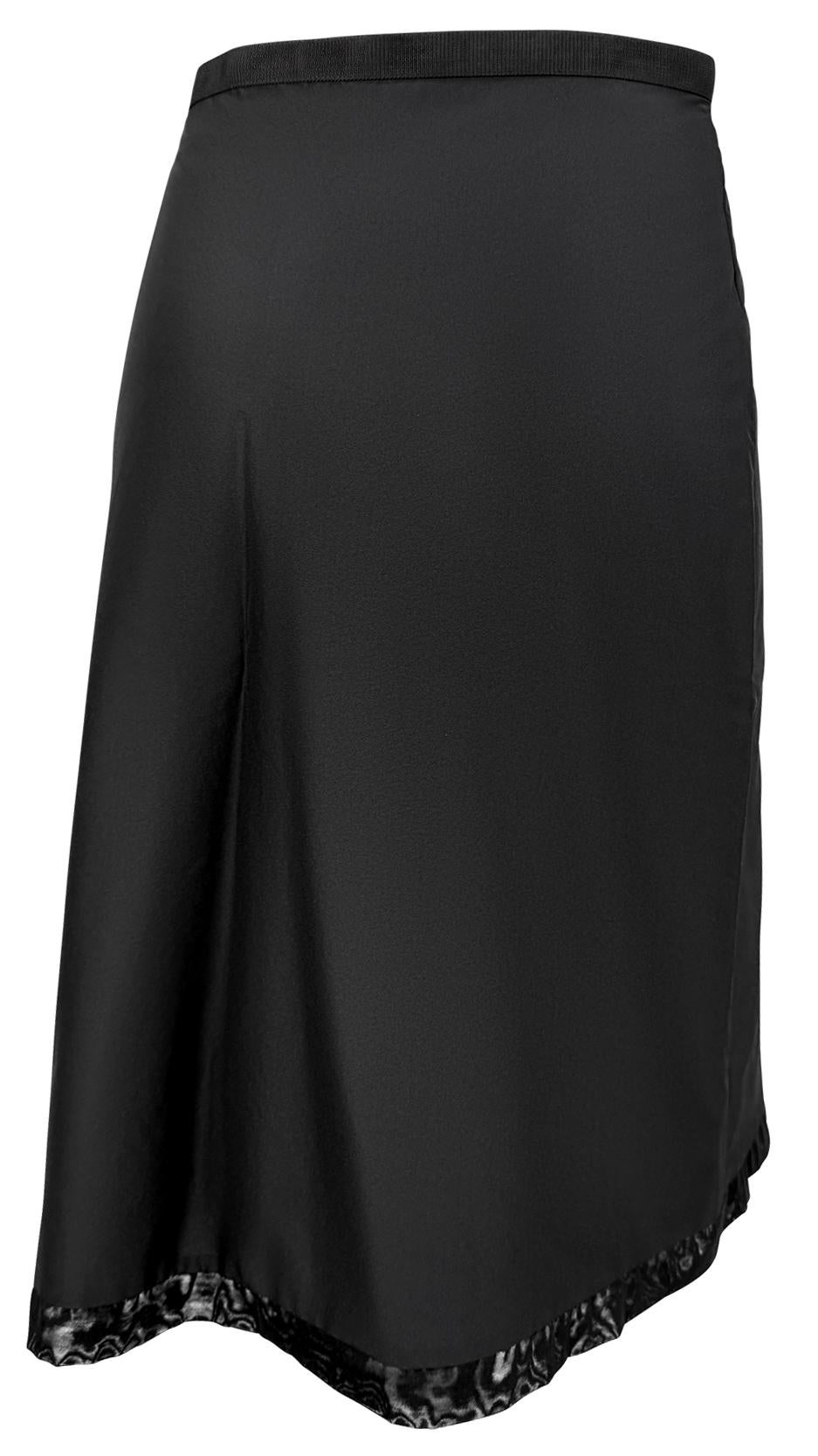 1999 Gucci by Tom Ford Black Nylon Mesh Trim Skirt - RealList