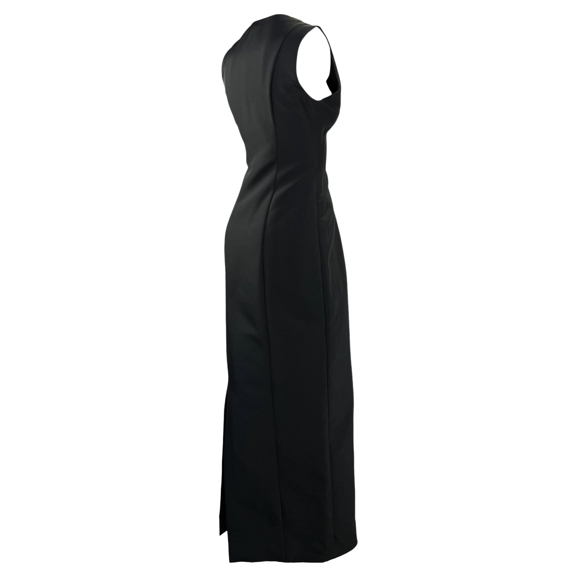 1999 Gucci by Tom Ford Black Silk Blend Sleeveless Column Gown - RealList