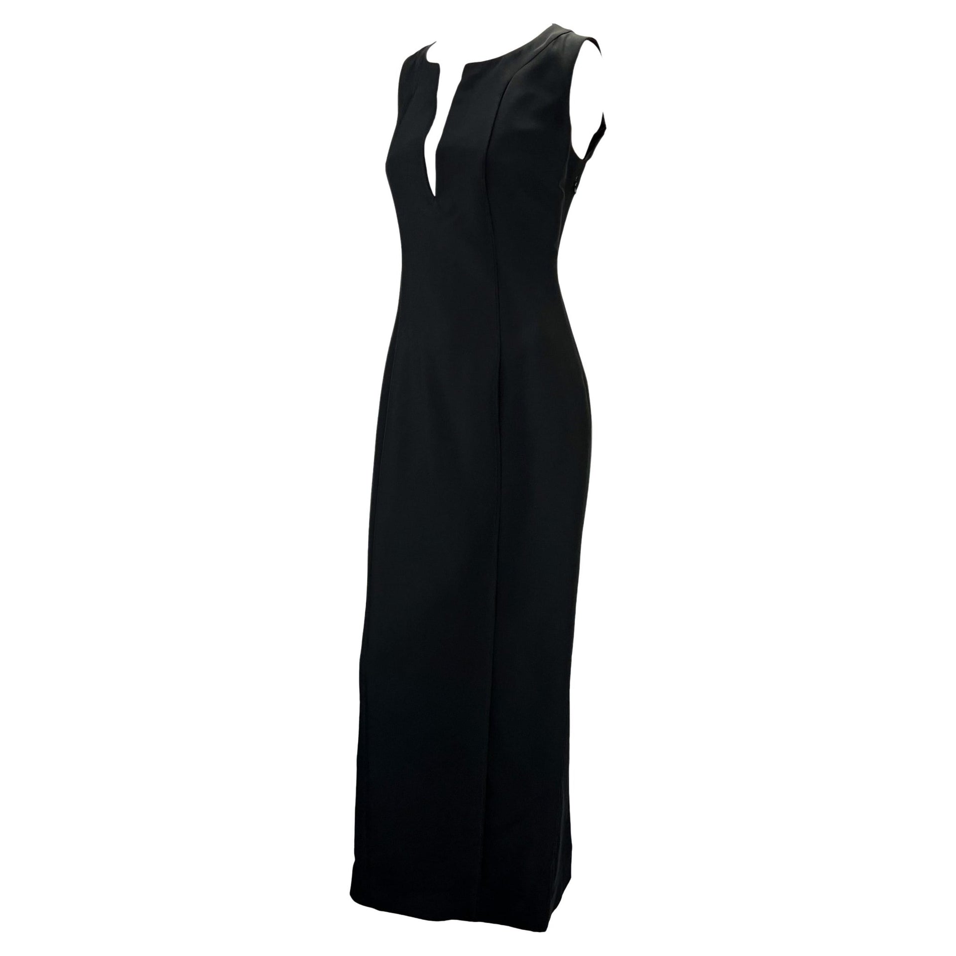 1999 Gucci by Tom Ford Black Silk Blend Sleeveless Column Gown - RealList