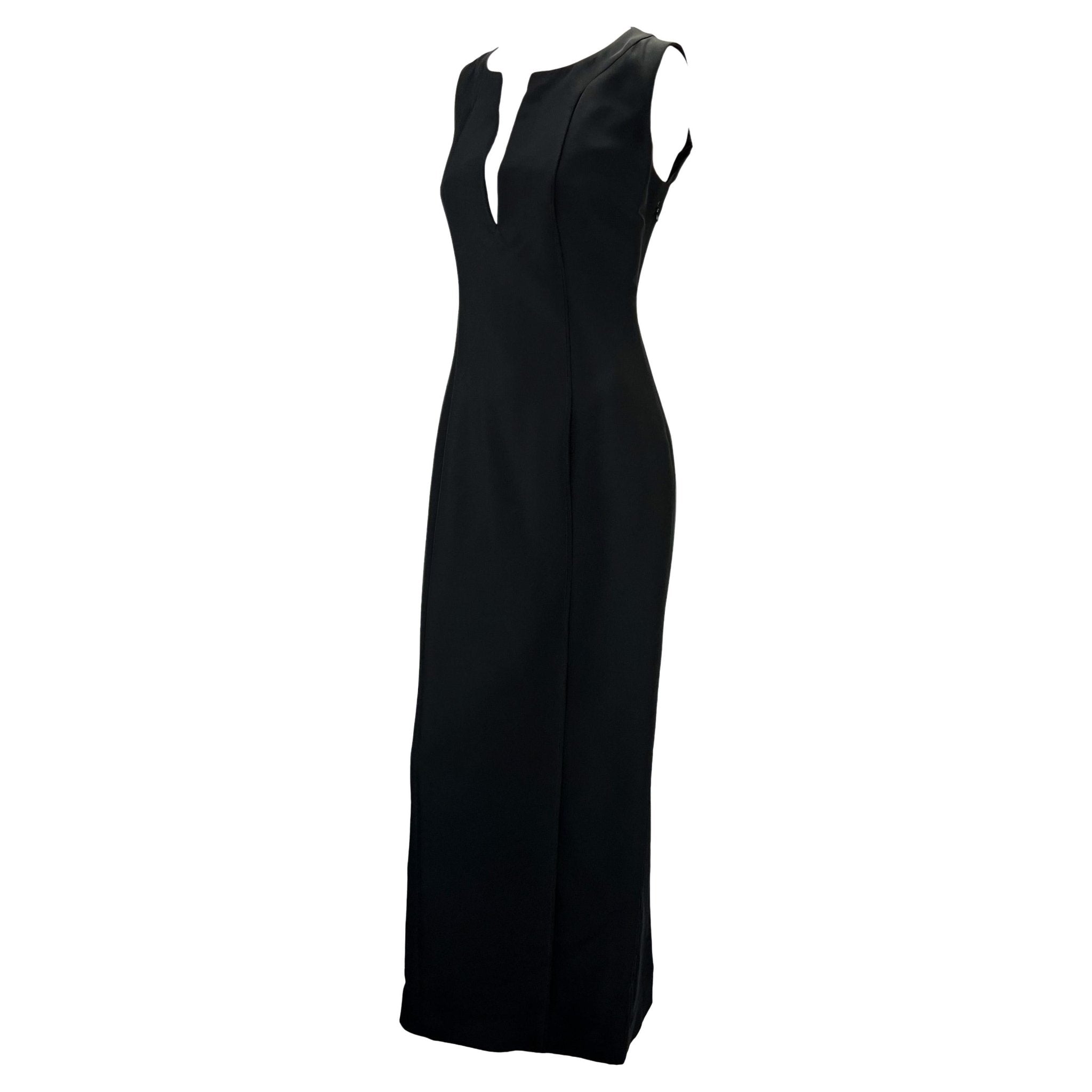 1999 Gucci by Tom Ford Black Silk Blend Sleeveless Column Gown - RealList