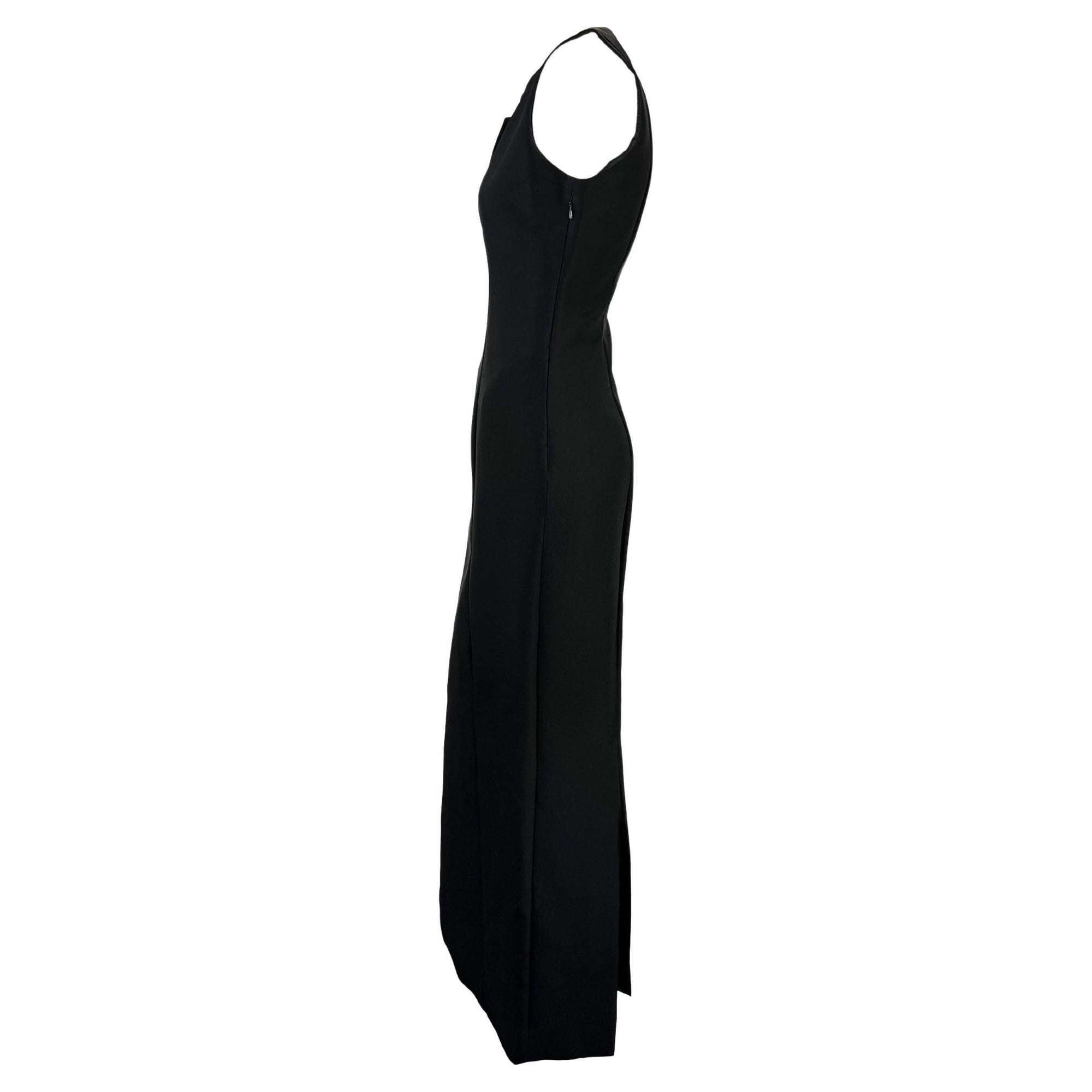 1999 Gucci by Tom Ford Black Silk Blend Sleeveless Column Gown - RealList