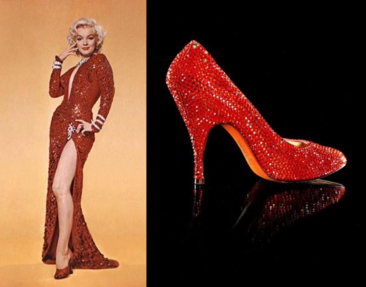 1999 Salvatore Ferragamo Limited Edition Marilyn Monroe Red Swarovski Heels 6B - RealList