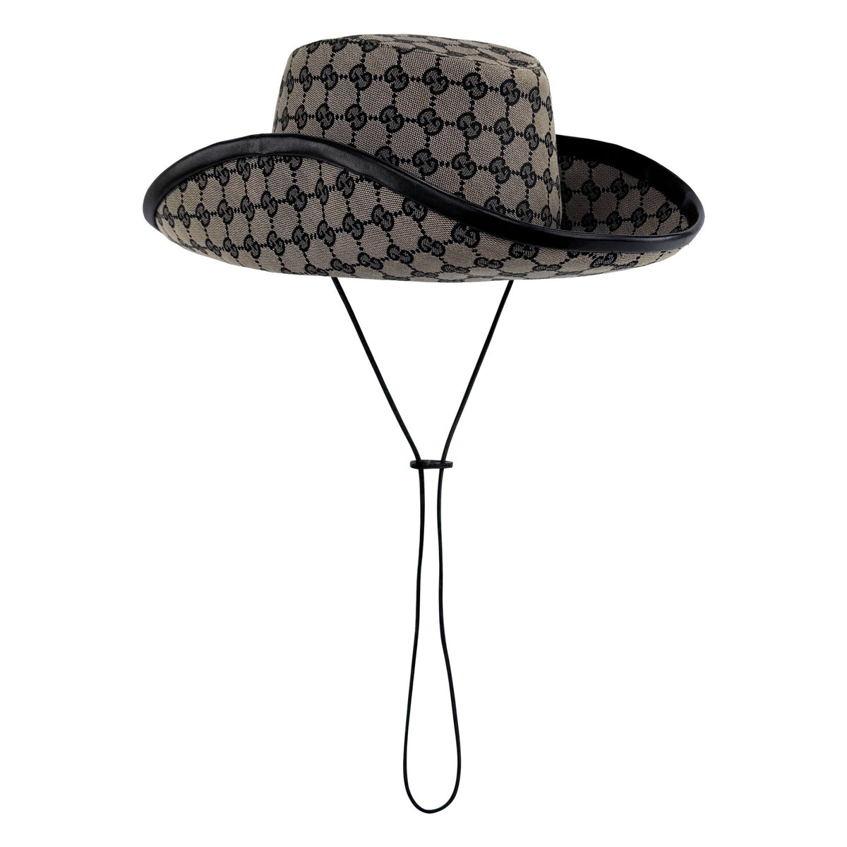 2000 Gucci by Tom Ford GG Canvas Leather Trimmed Cowboy Hat - RealList