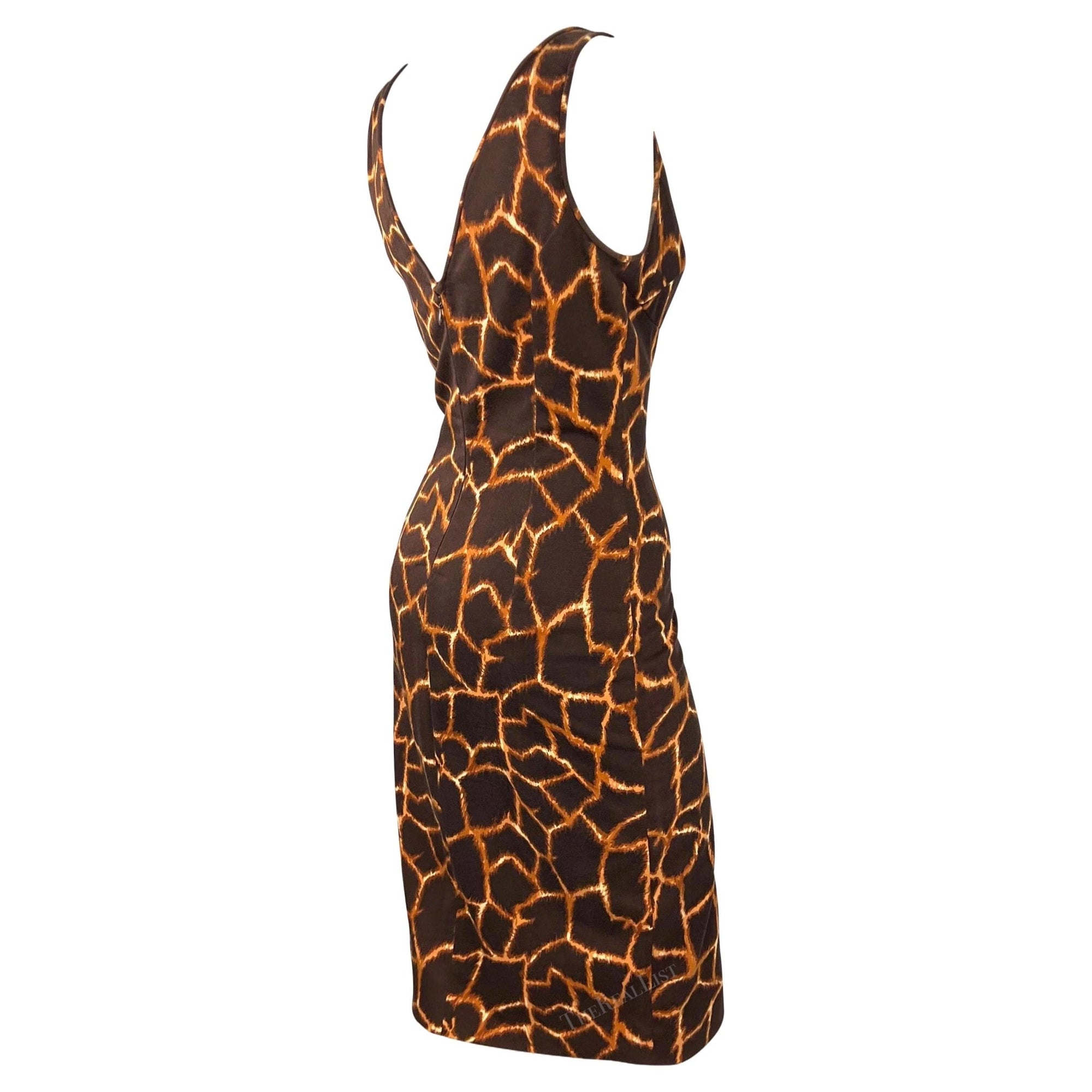 2000s Dolce & Gabbana Animal Print Brown Cotton Sleeveless Dress - RealList