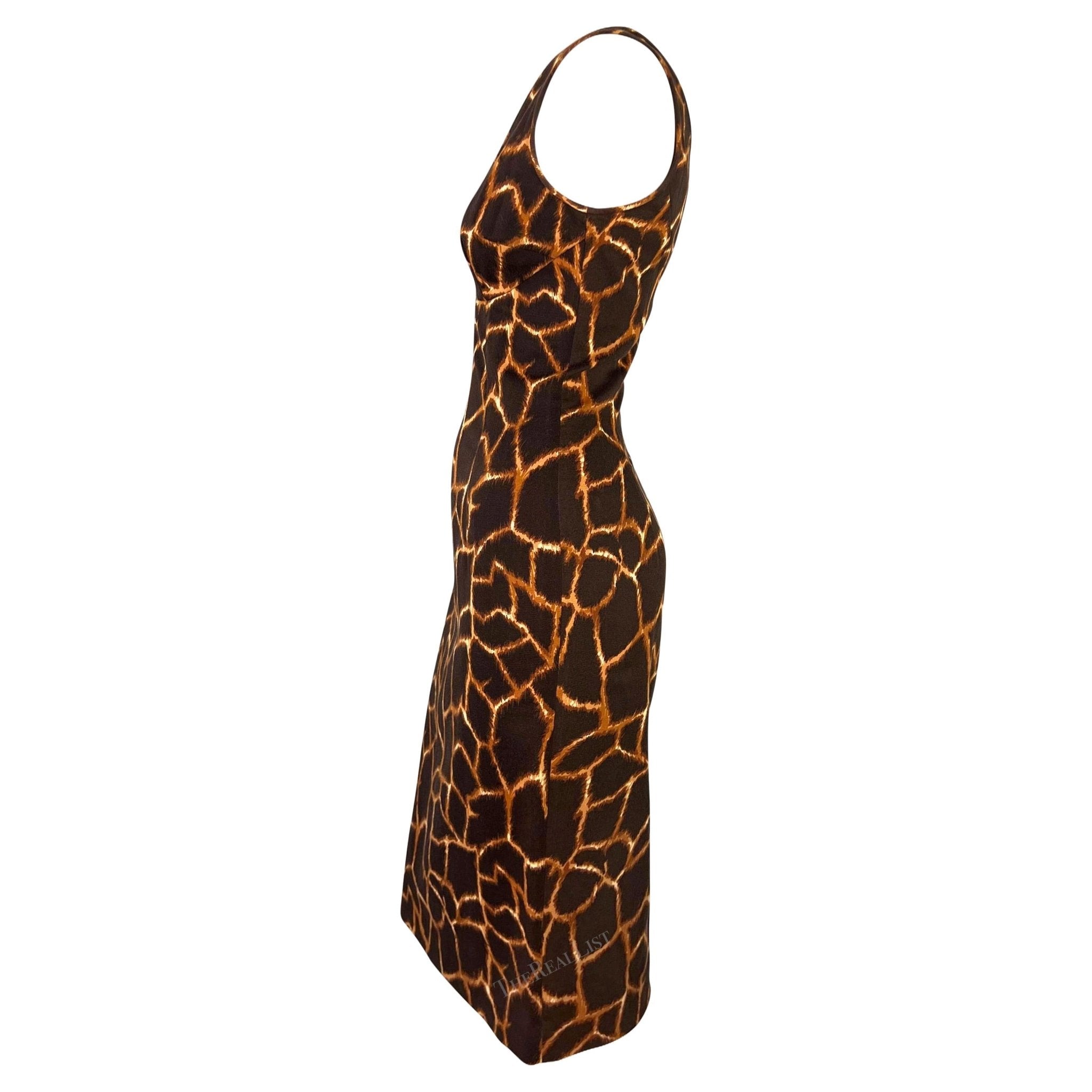 2000s Dolce & Gabbana Animal Print Brown Cotton Sleeveless Dress - RealList