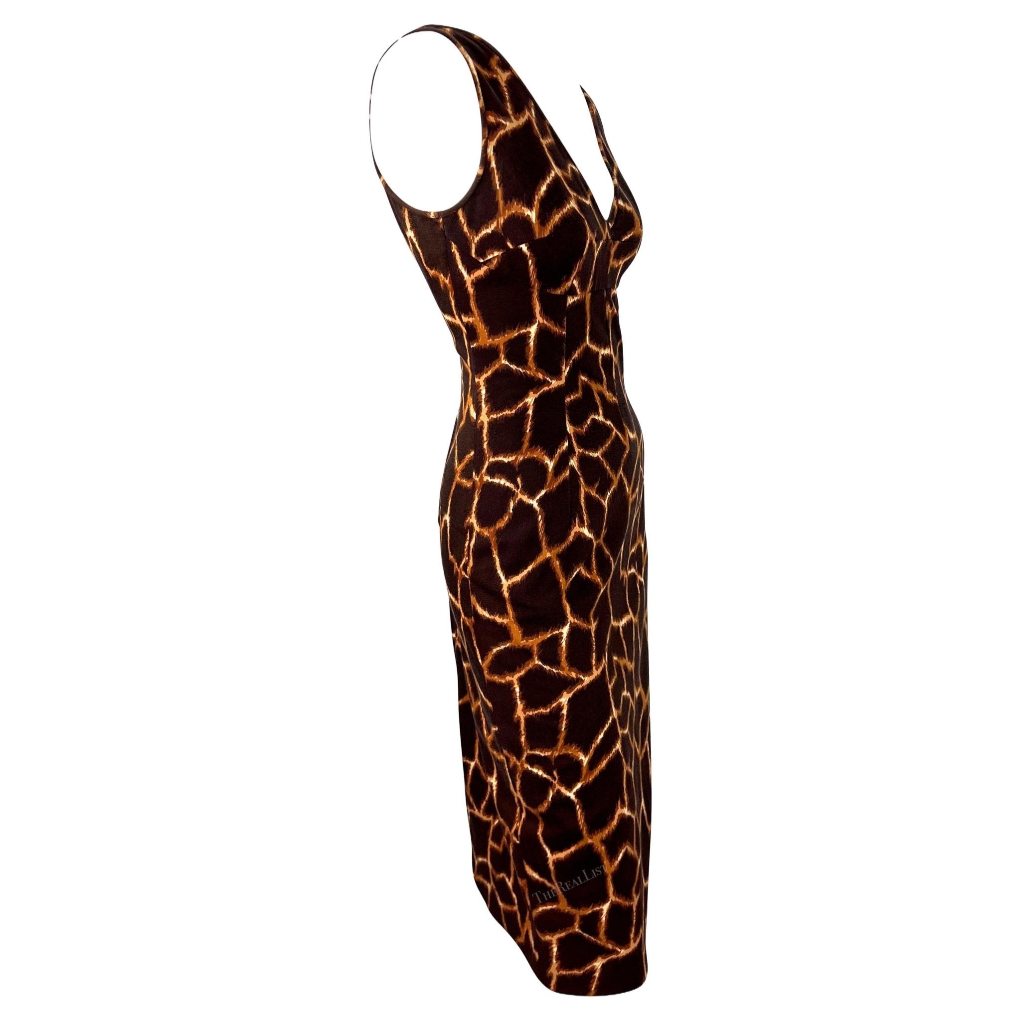 2000s Dolce & Gabbana Animal Print Brown Cotton Sleeveless Dress - RealList