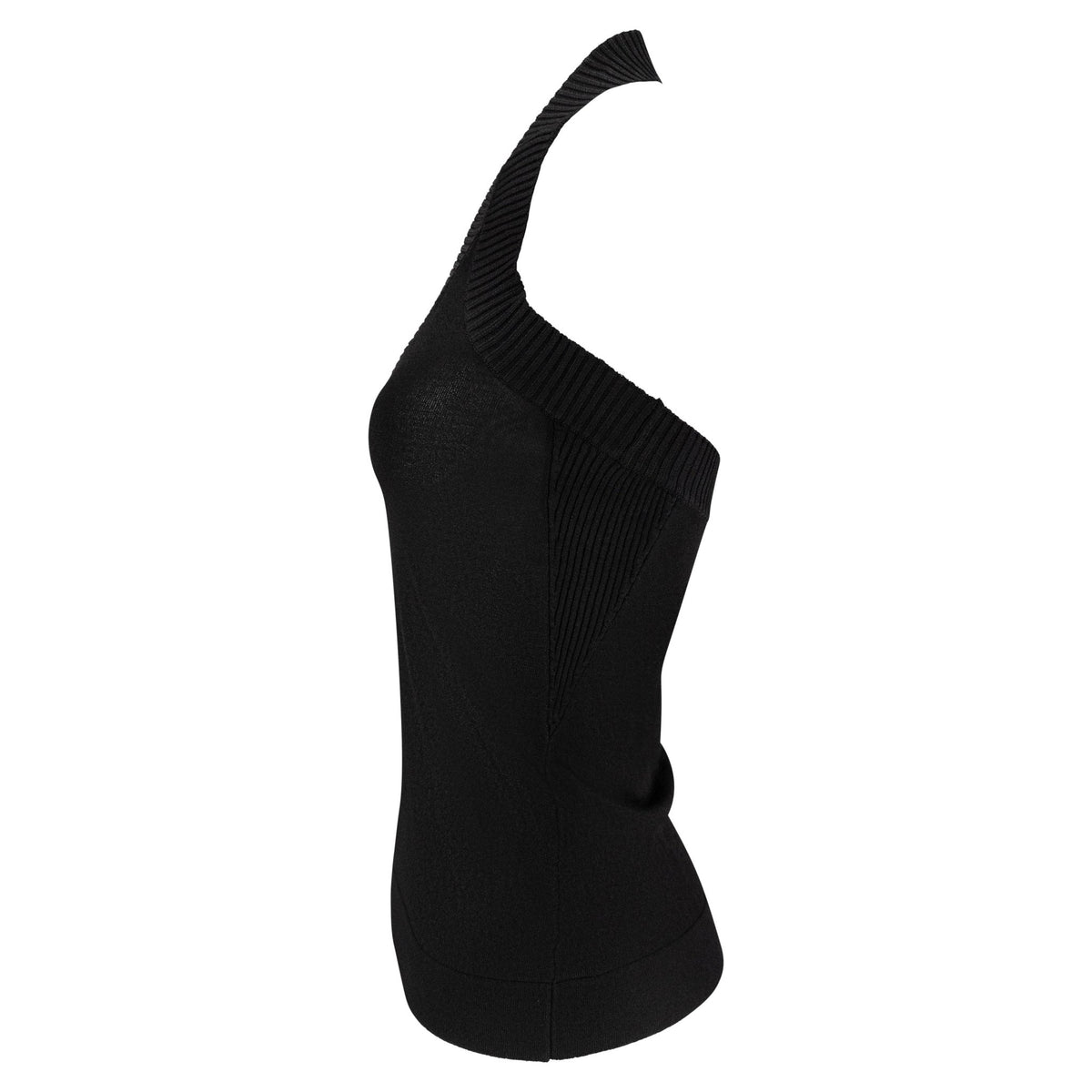 2000s Dolce & Gabbana Black Bodycon Stretch Backless Halter Tank Top - RealList