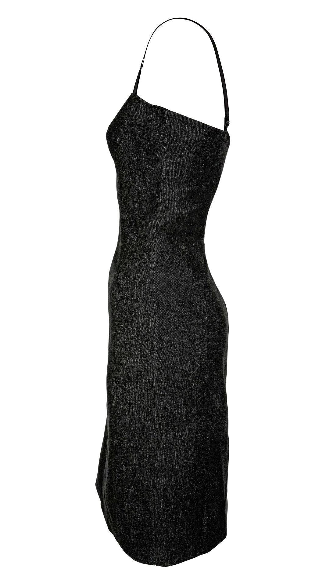 2000s Dolce & Gabbana Denim Bralette Bustier Stretch Denim Darkwash Tube Dress - RealList