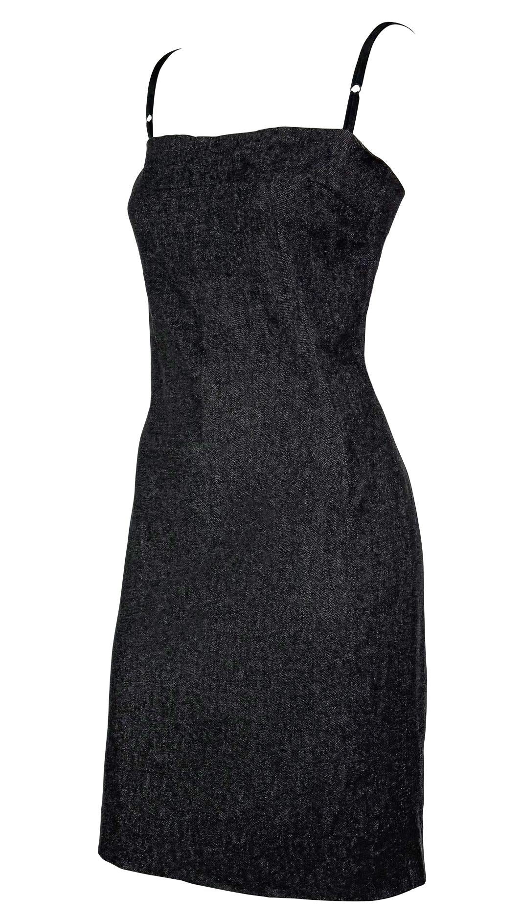 2000s Dolce & Gabbana Denim Bralette Bustier Stretch Denim Darkwash Tube Dress - RealList