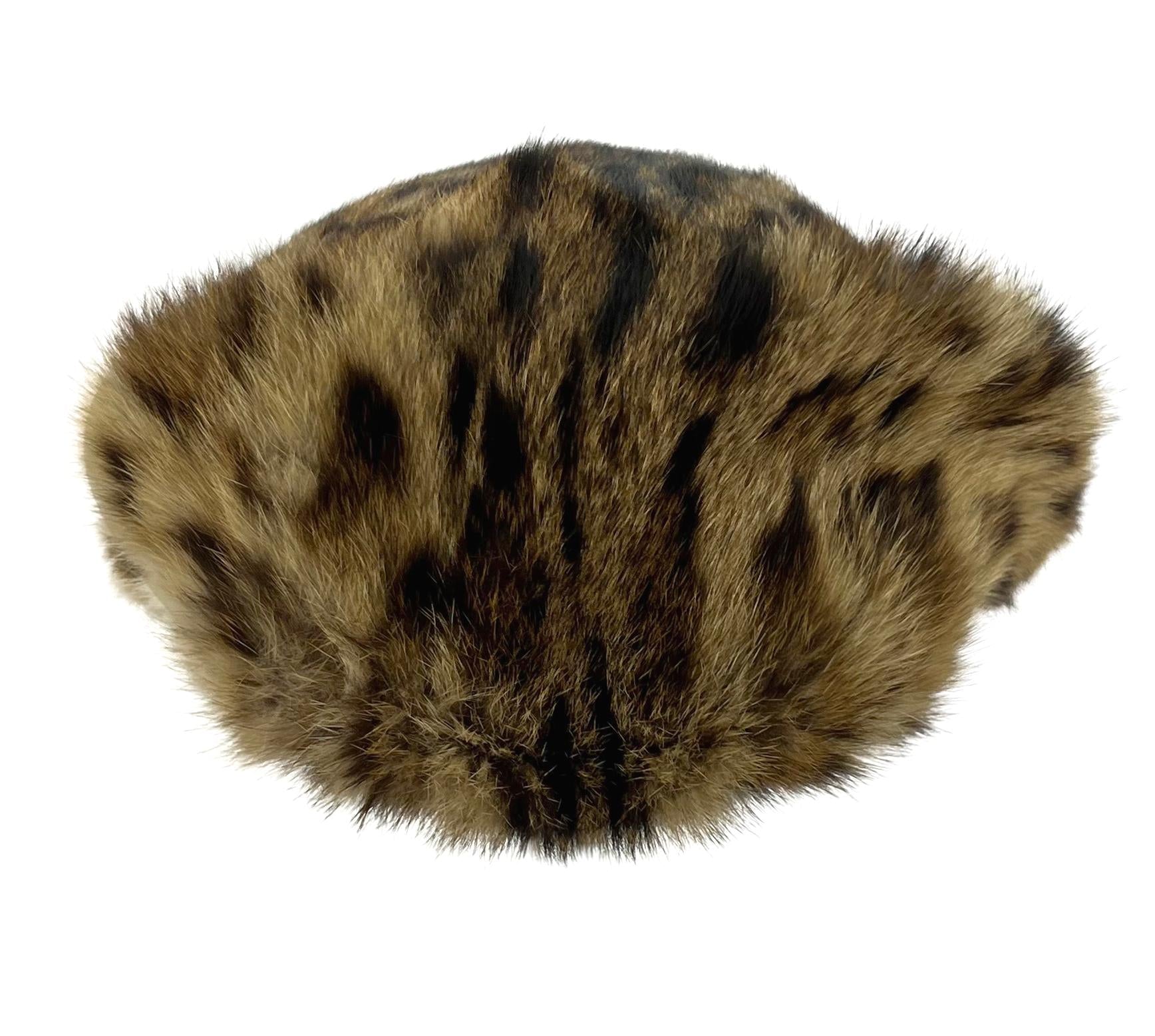 2000s Dolce & Gabbana Natural Fur Leather Brim Newsboy Hat - RealList