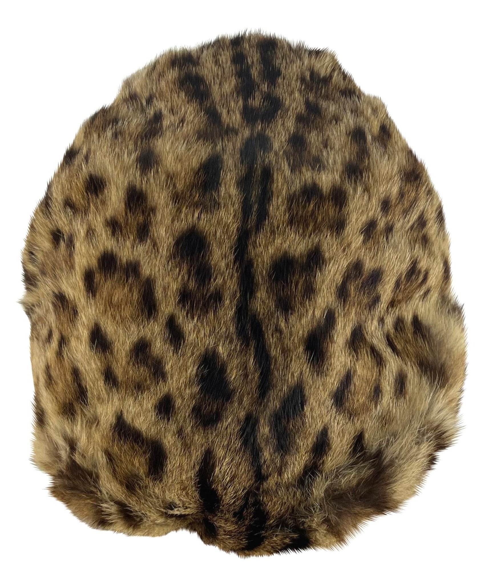 2000s Dolce & Gabbana Natural Fur Leather Brim Newsboy Hat - RealList