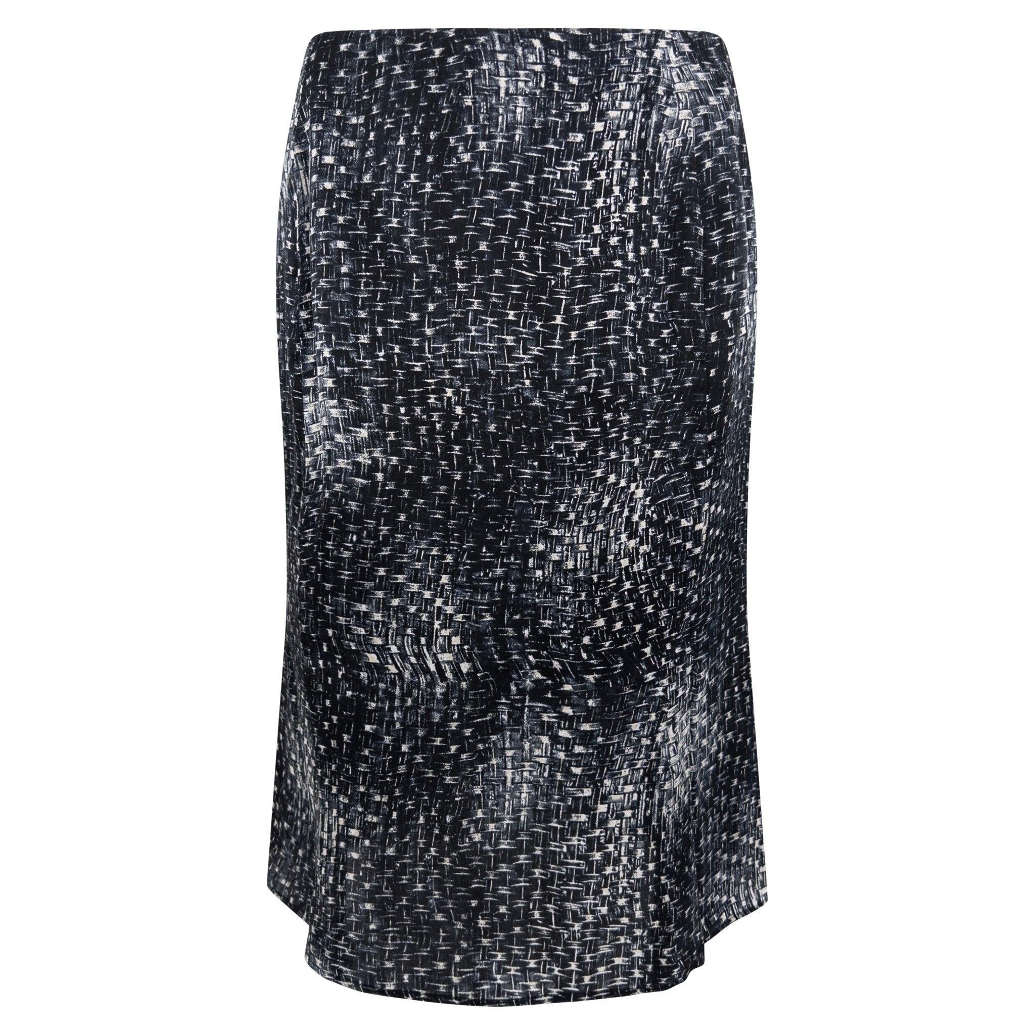2000s Emanuel Ungaro Black Silk Trompe Lœil Woven Print Skirt - RealList