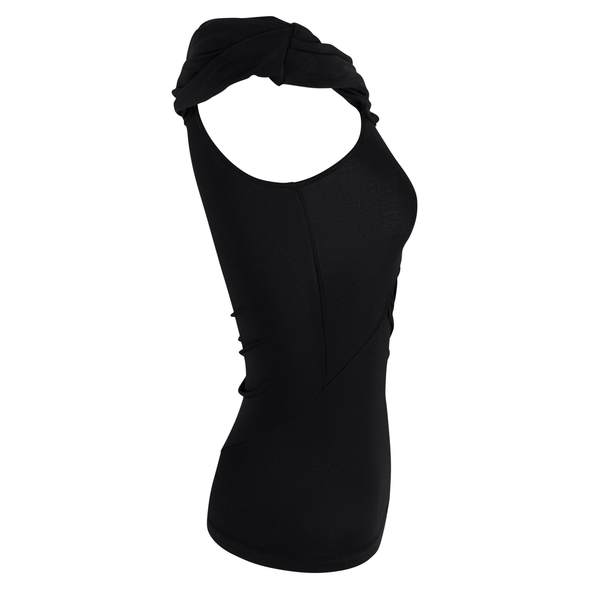 2000s Gianfranco Ferré Semi - Sheer Black Bodycon Off - the - Shoulder Tank Top - RealList