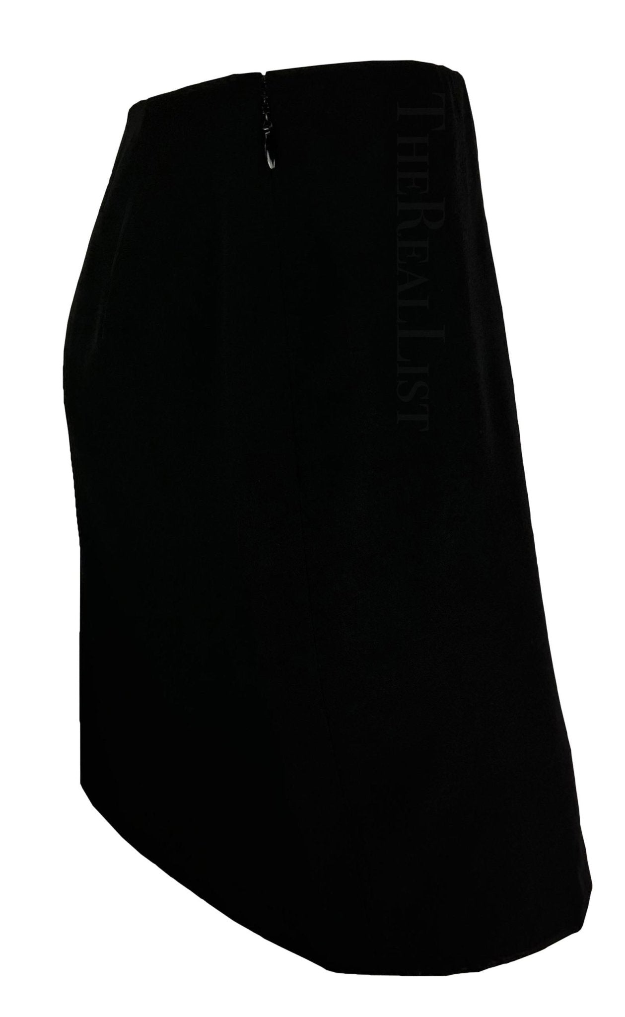 2000s Gianni Versace by Donatella Black Oroton Metal Trim Y2K Mini Skirt - RealList