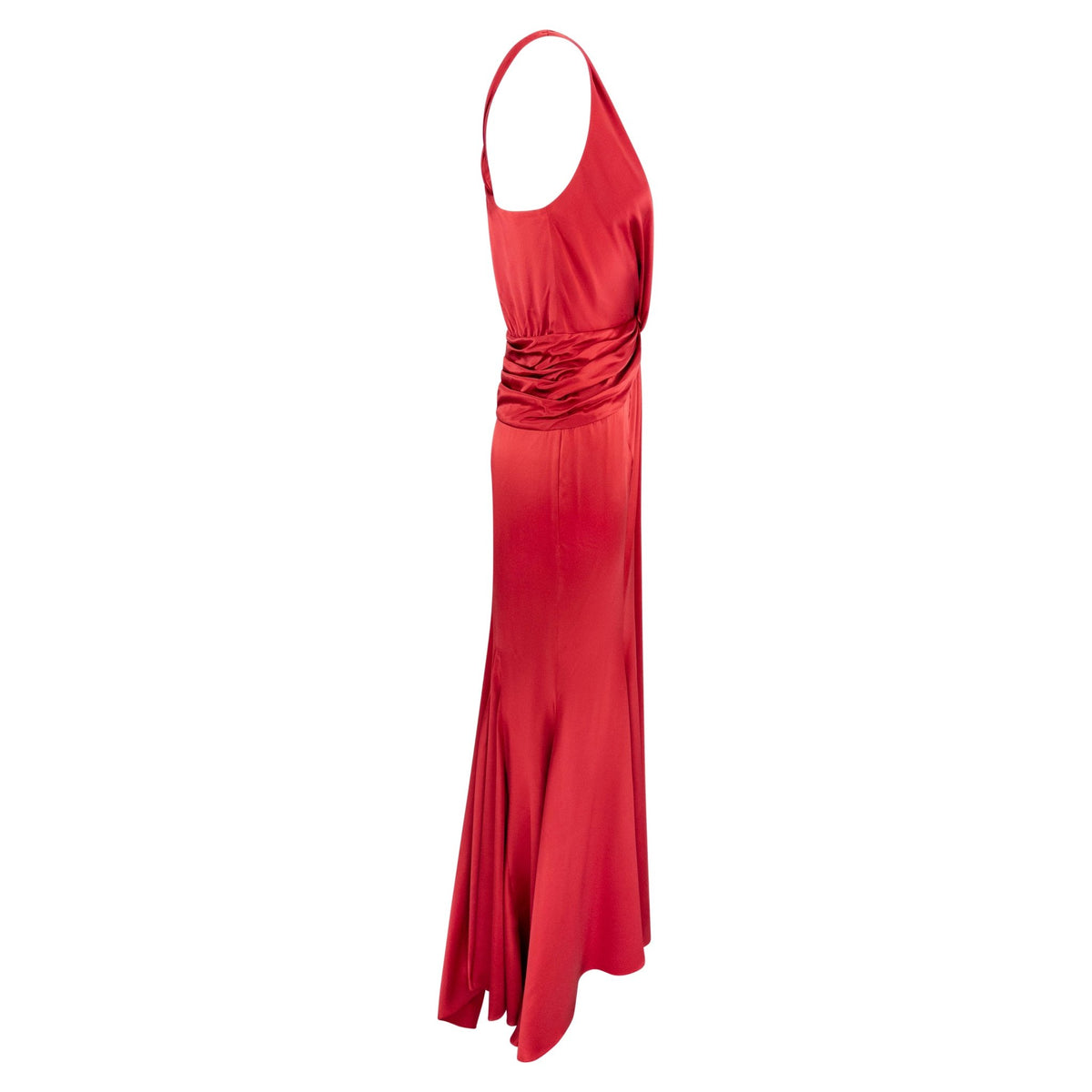 2000s Givenchy Red Silk Satin Plunging Gown - RealList