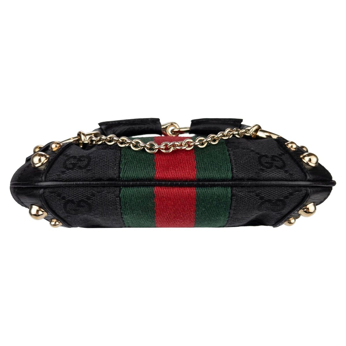 2000s Gucci by Tom Ford Black GG Horsebit Chain Mini Bag - RealList