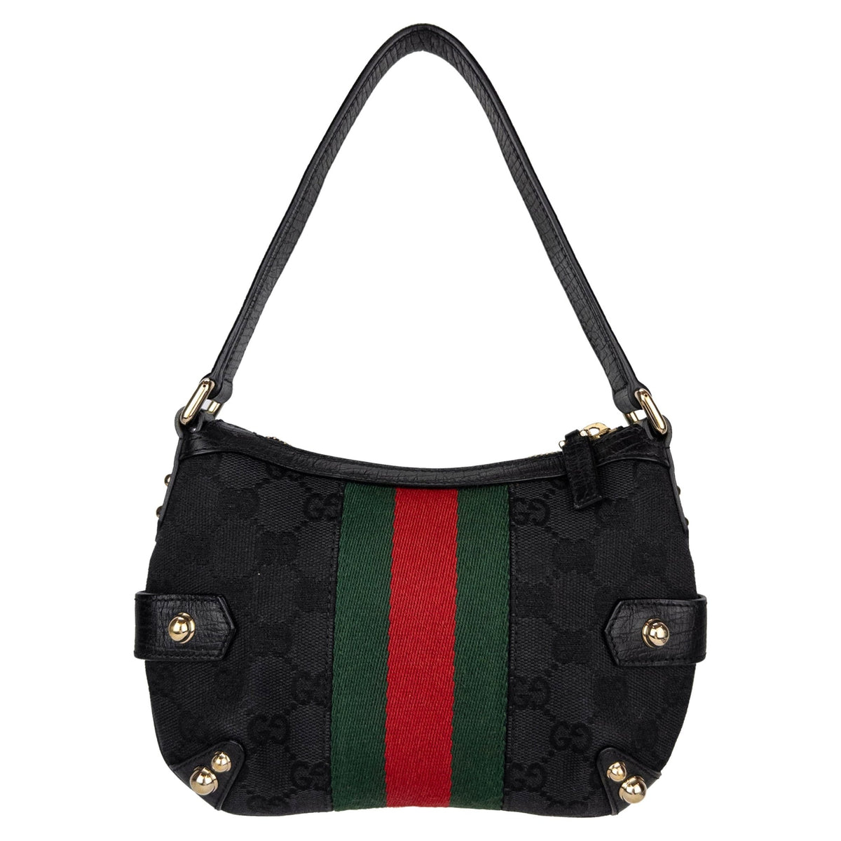 2000s Gucci by Tom Ford Black GG Horsebit Chain Mini Bag - RealList