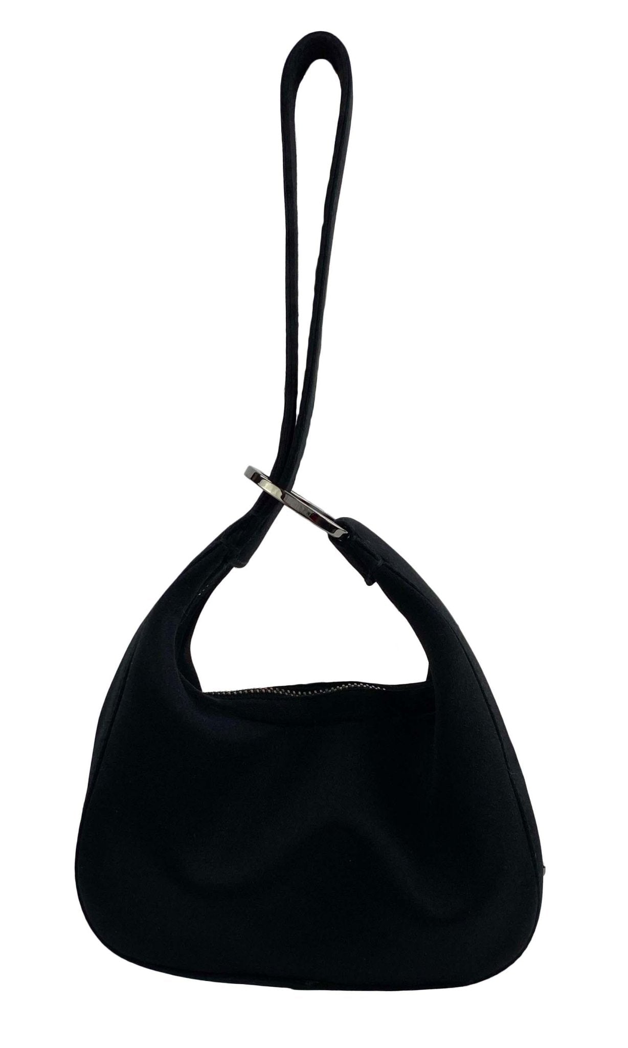 2000s Gucci by Tom Ford Black Satin Hoop Mini Wristlet - RealList