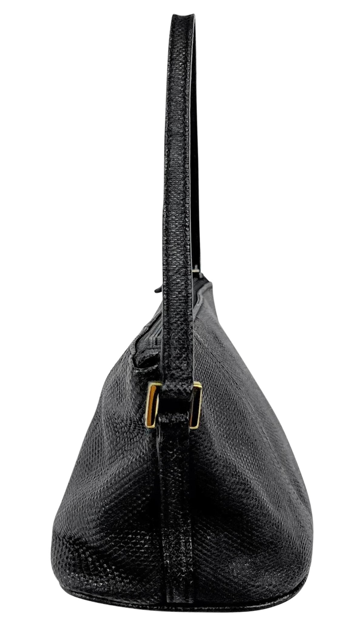 2000s Gucci by Tom Ford Genuine Karung Snakeskin Black Mini Pochette Bag - RealList