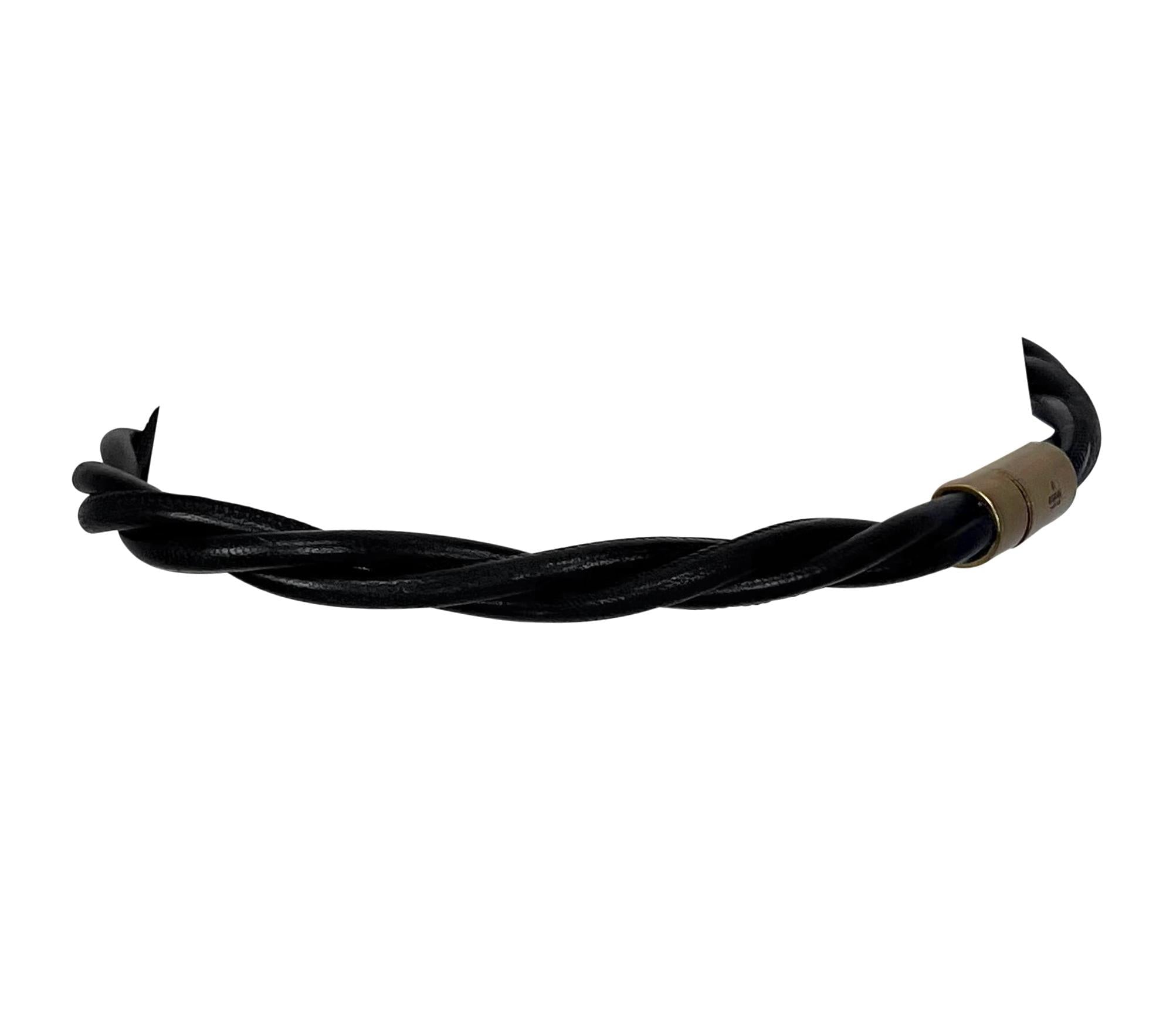 2000s Gucci by Tom Ford Gold Tone Twisted Black Leather Cord Waist Belt - RealList