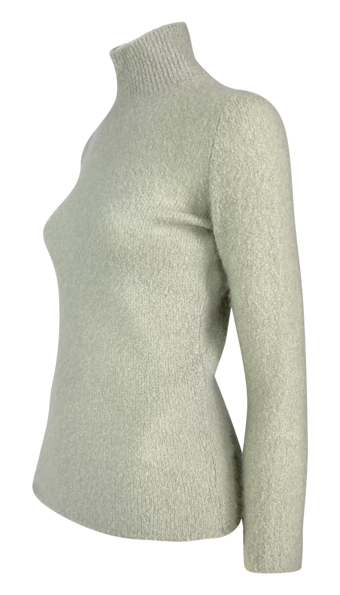 2000s Gucci by Tom Ford Light Blue Stretch Knit Mockneck Sweater - RealList
