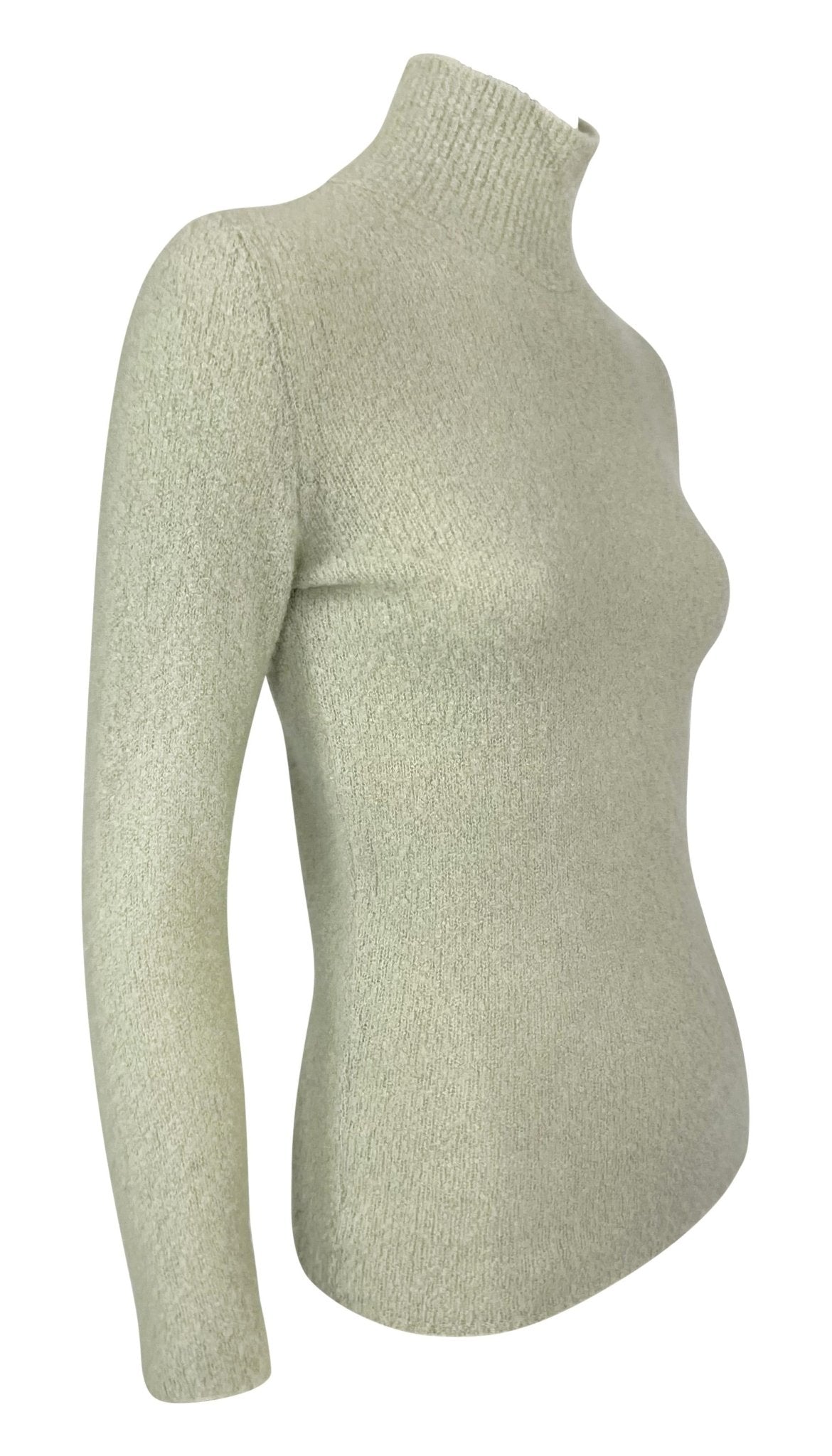 2000s Gucci by Tom Ford Light Blue Stretch Knit Mockneck Sweater - RealList