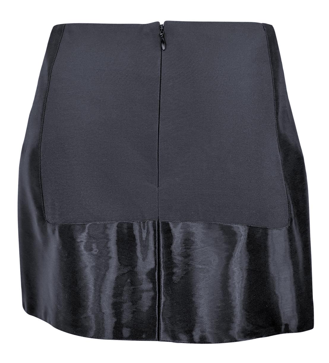 2000s Guy Laroche Couture Dark Navy Shimmery Panel Mini Skirt - RealList