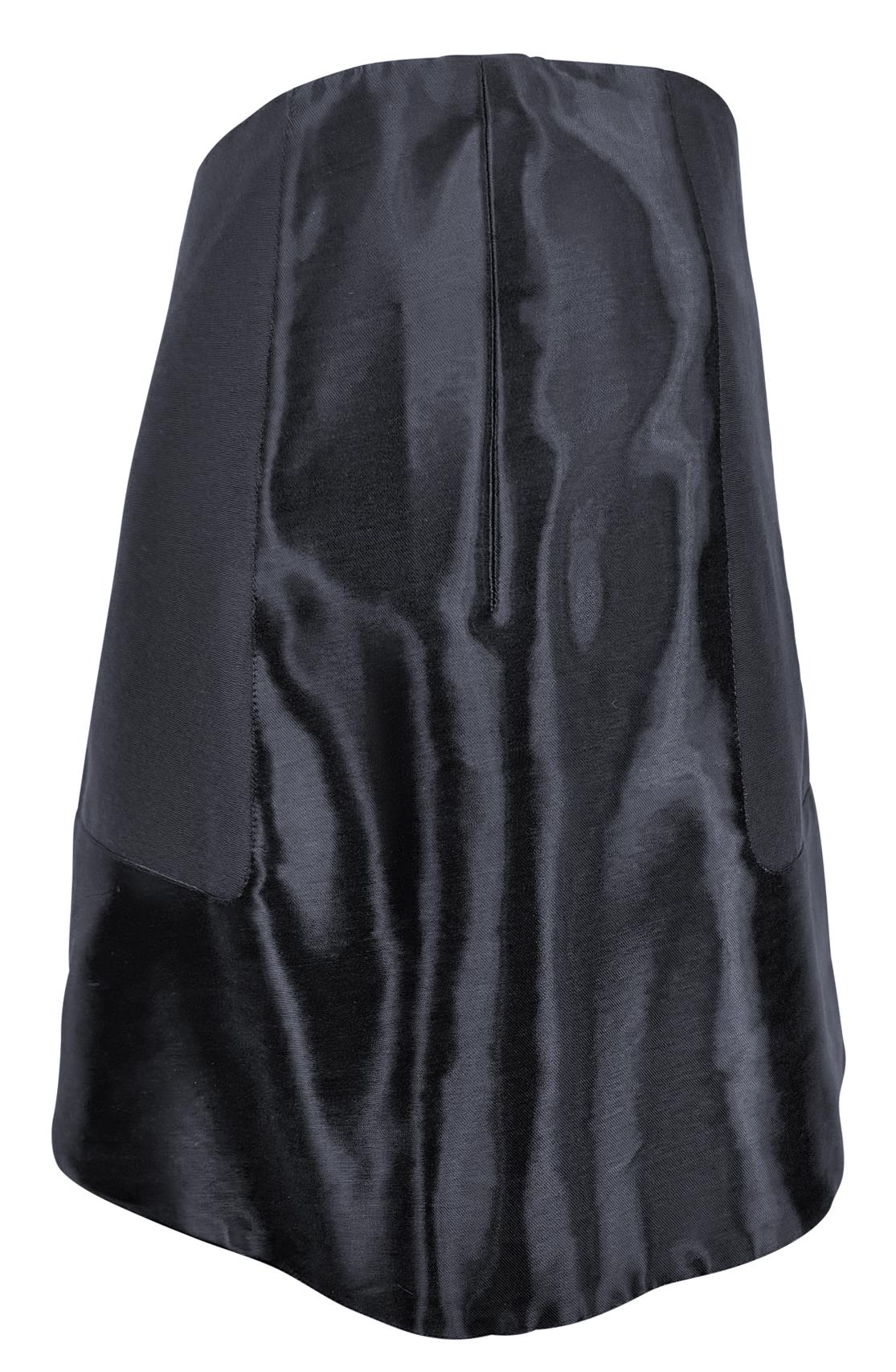 2000s Guy Laroche Couture Dark Navy Shimmery Panel Mini Skirt - RealList
