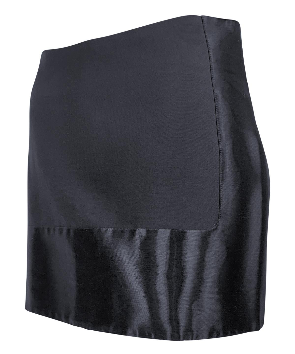 2000s Guy Laroche Couture Dark Navy Shimmery Panel Mini Skirt - RealList