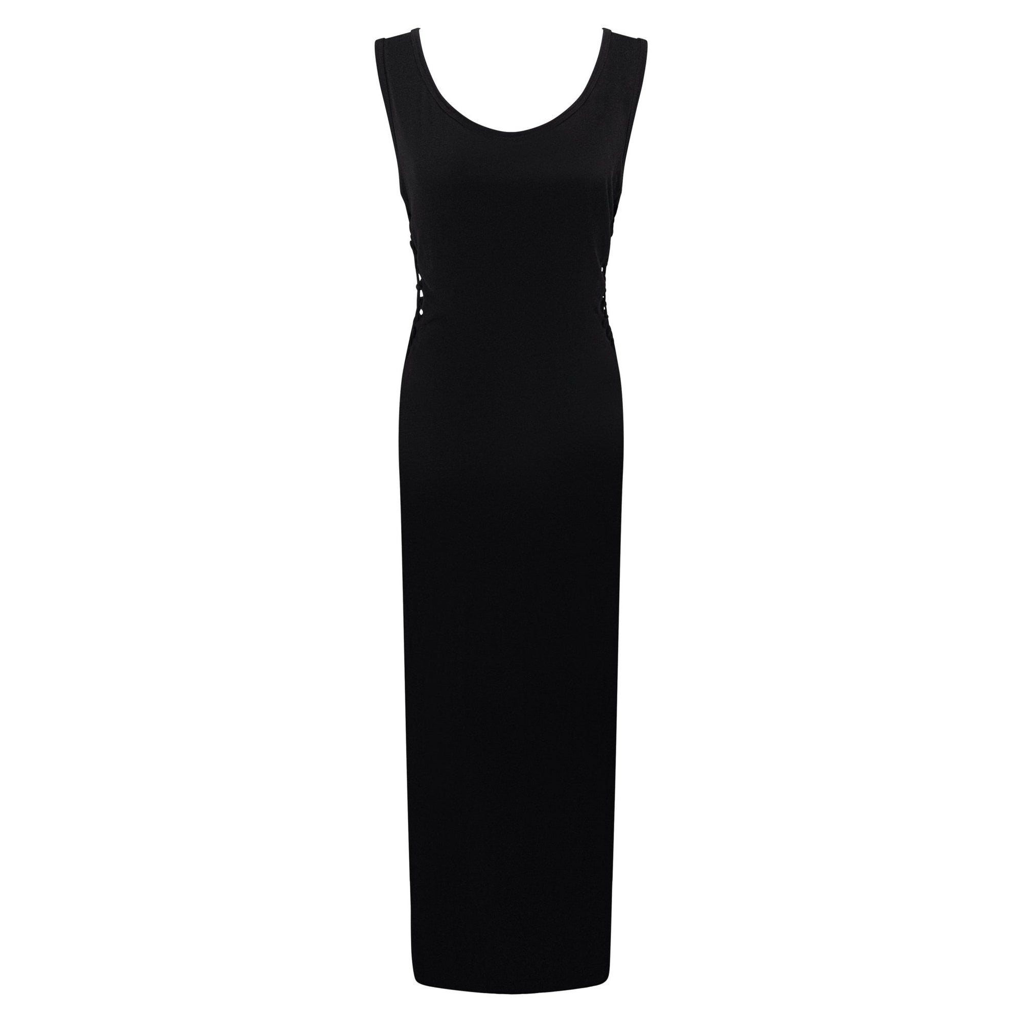 2000s Jean Paul Gaultier Sheer Black Jersey Knit Backless Bodycon Maxi Dress - RealList