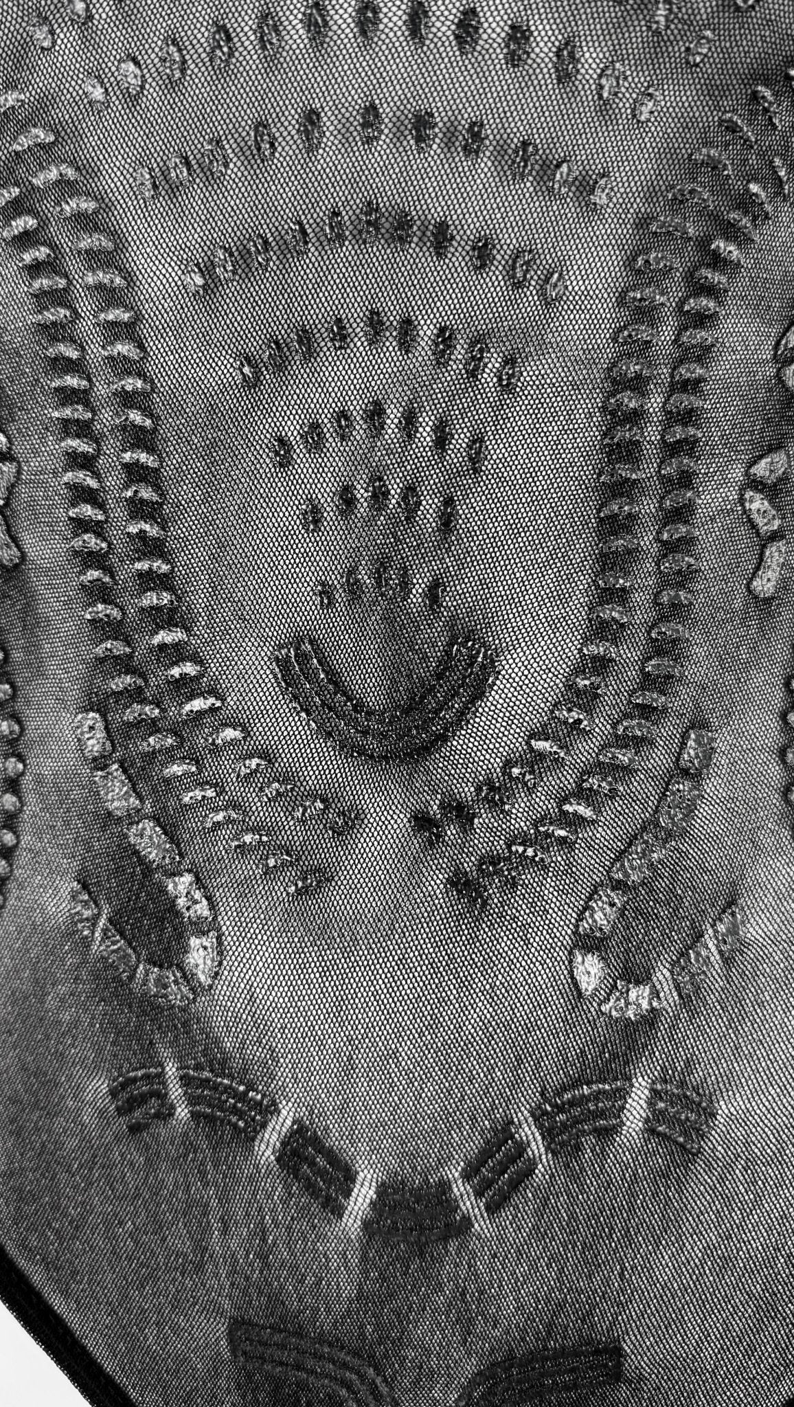 2000s Krizia Sheer Black Mesh Abstract Anatomic Sleeveless Bodysuit Top - RealList