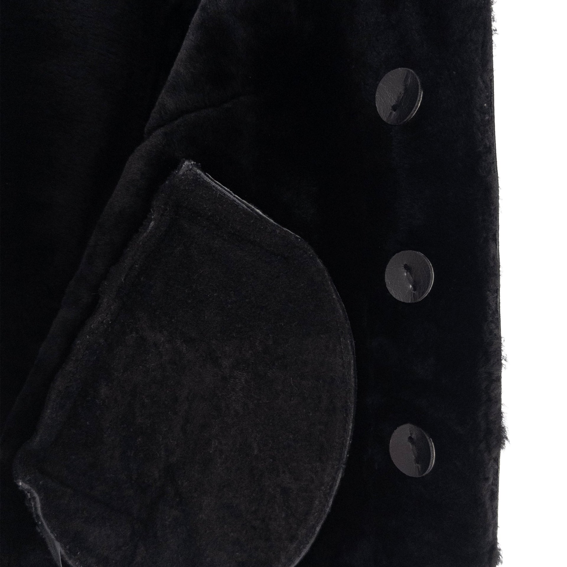 2000s Michael Kors Collection Black Patent Leather Shearling Fur Cropped Jacket - RealList