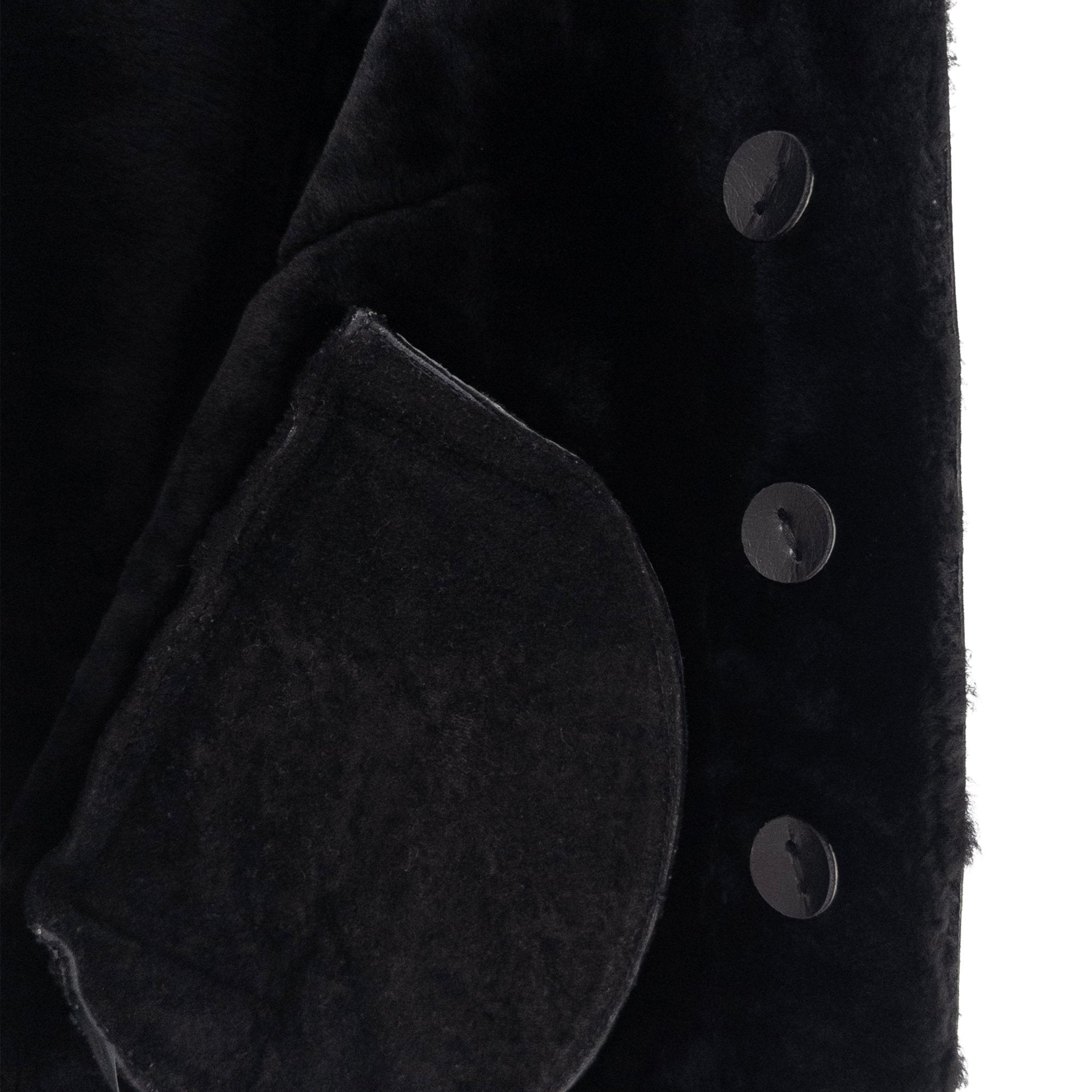 2000s Michael Kors Collection Black Patent Leather Shearling Fur Cropped Jacket - RealList