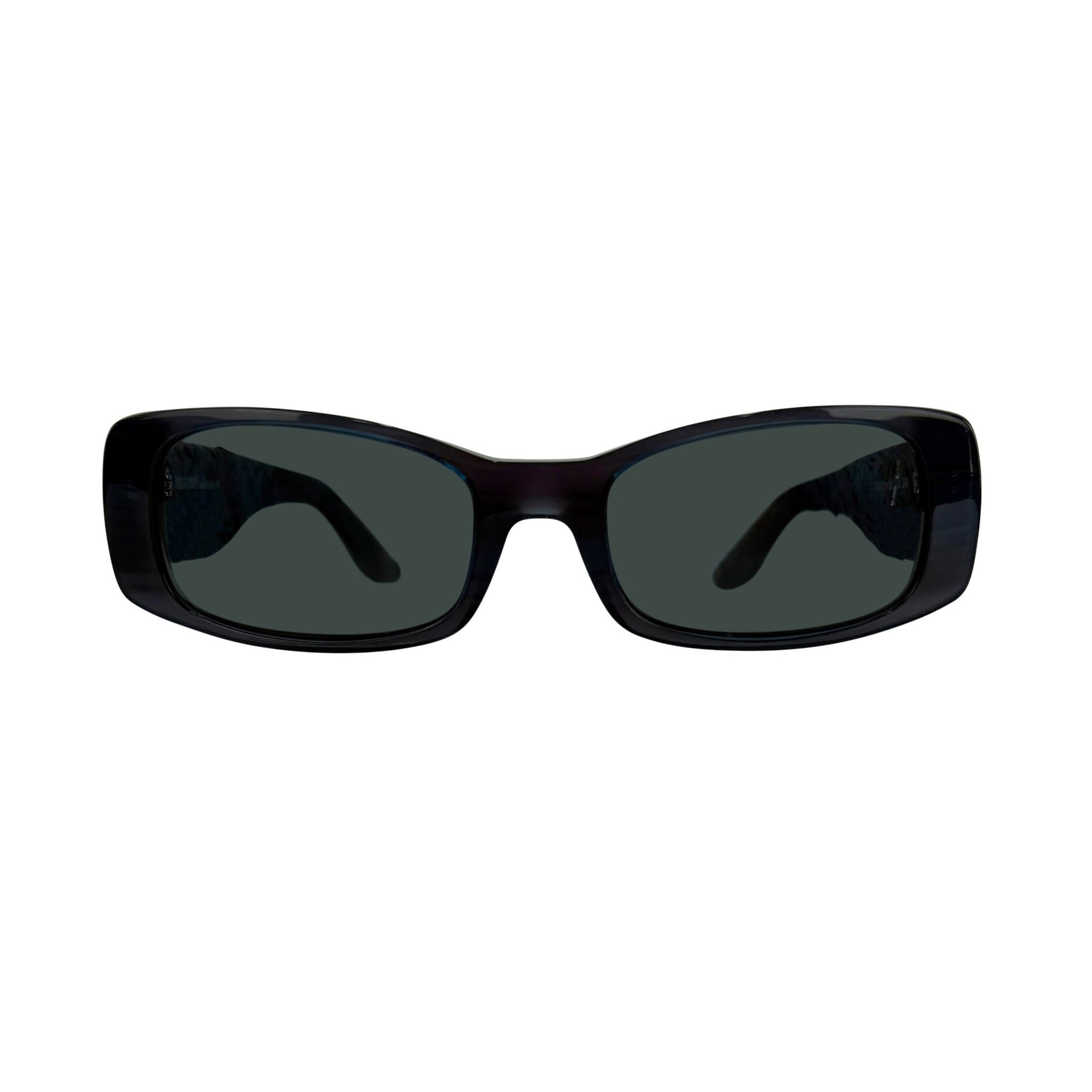 2000s Roberto Cavalli Genuine Snakeskin Blue Acrylic Sunglasses - RealList
