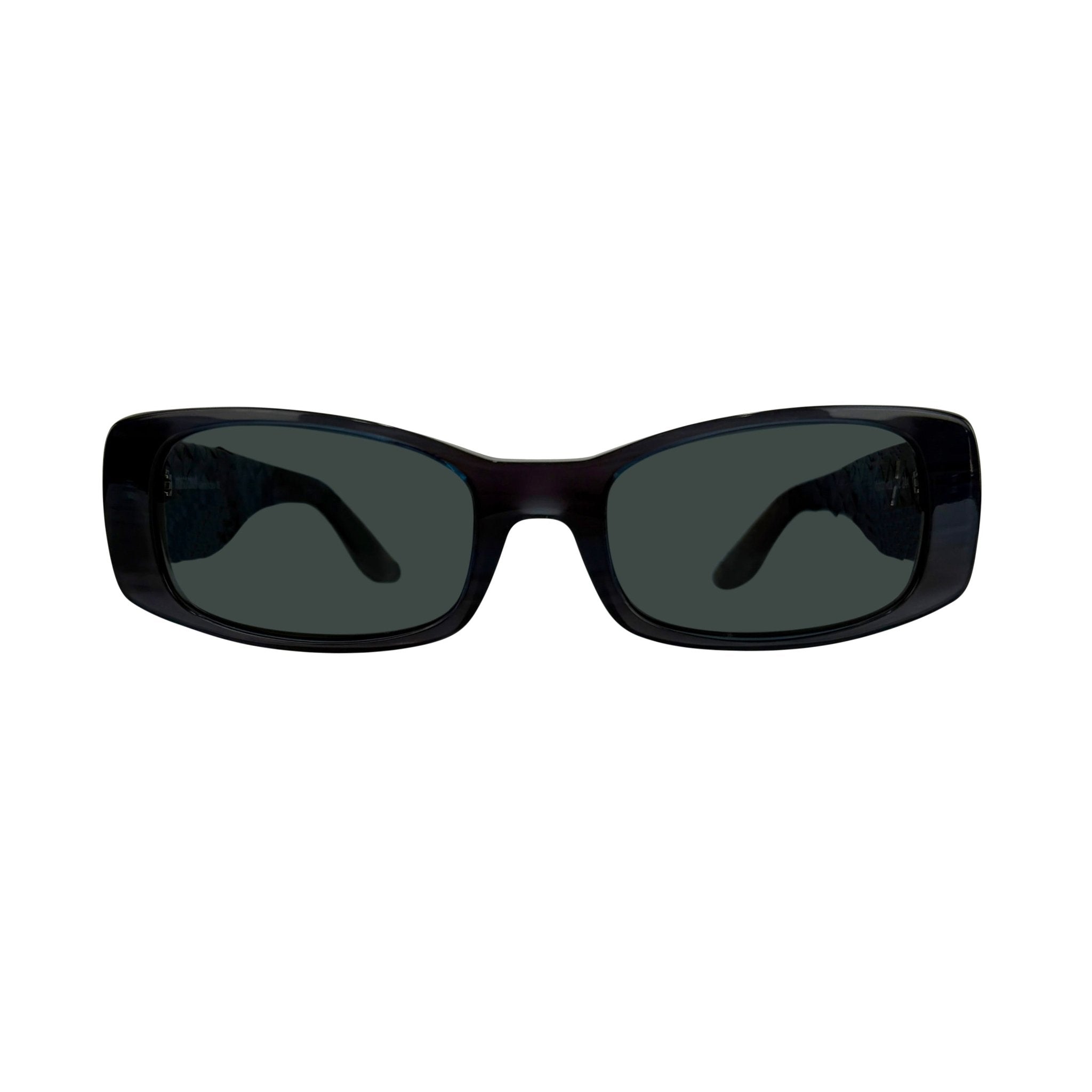 2000s Roberto Cavalli Genuine Snakeskin Blue Acrylic Sunglasses - RealList