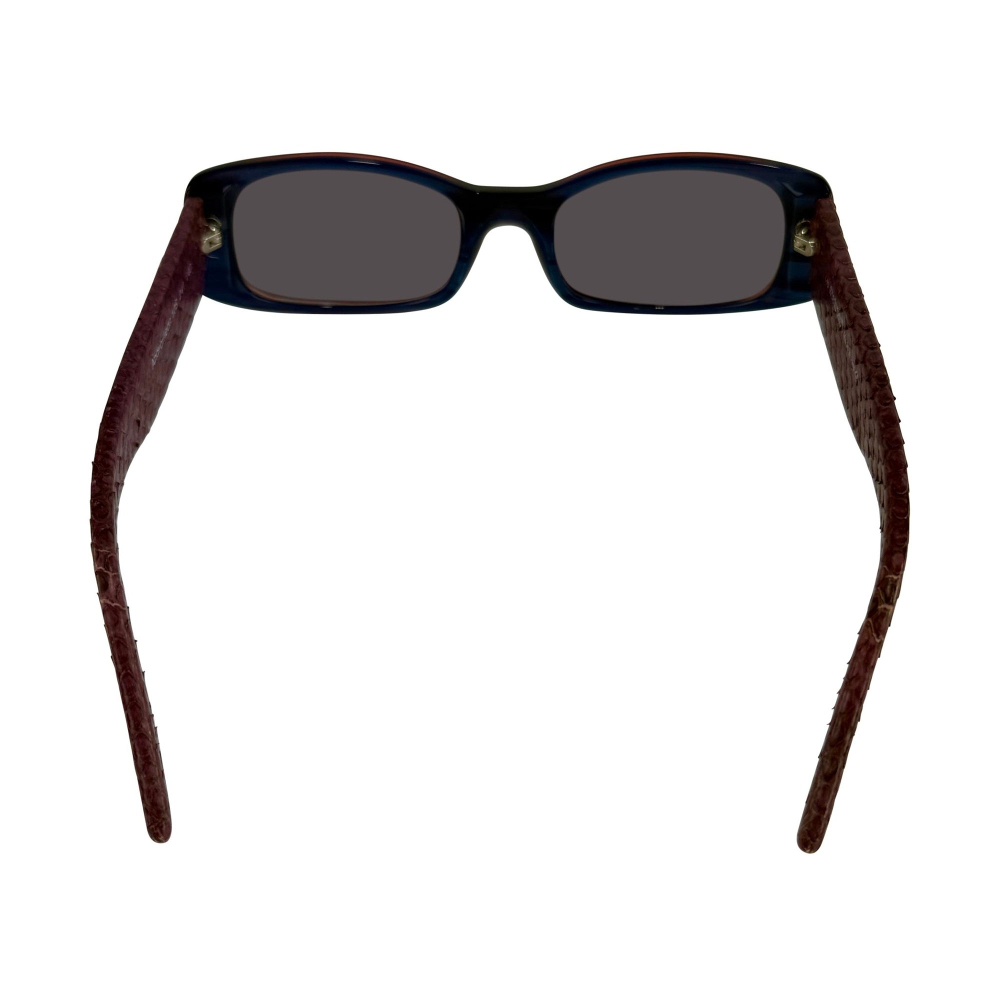 2000s Roberto Cavalli Genuine Snakeskin Burgundy Acrylic Sunglasses - RealList