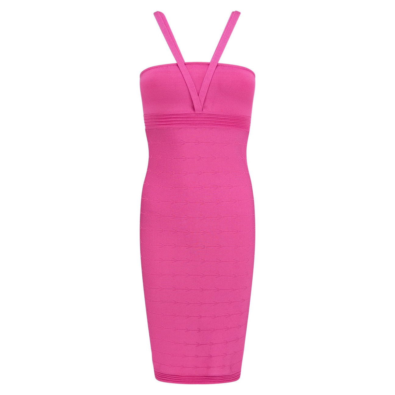 F/W 2002 Gianni Versace by Donatella Neon Hot Pink Asymmetric Slit Min   RealList