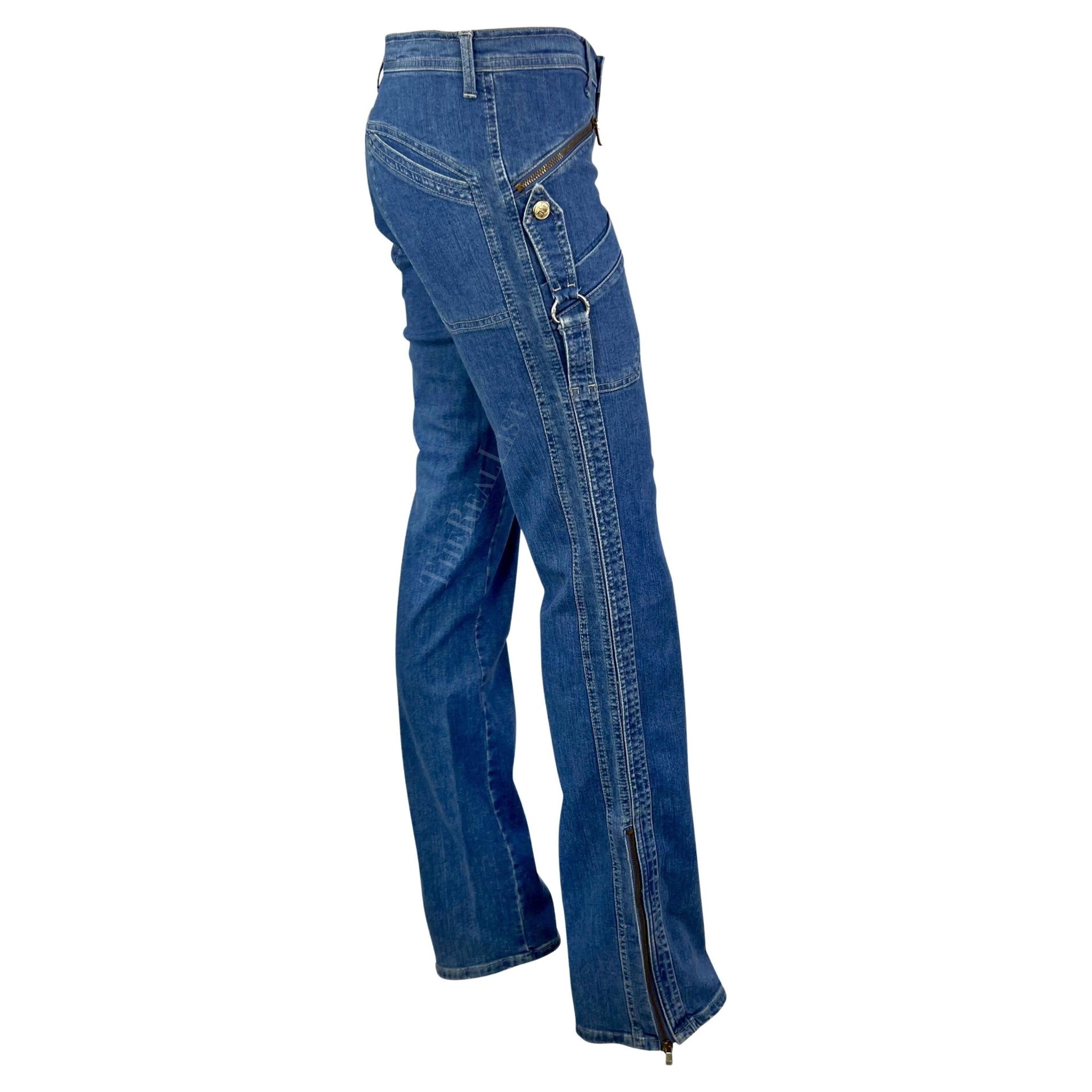2000s Versace by Donatella Light Wash Harness - Style Jeans - RealList
