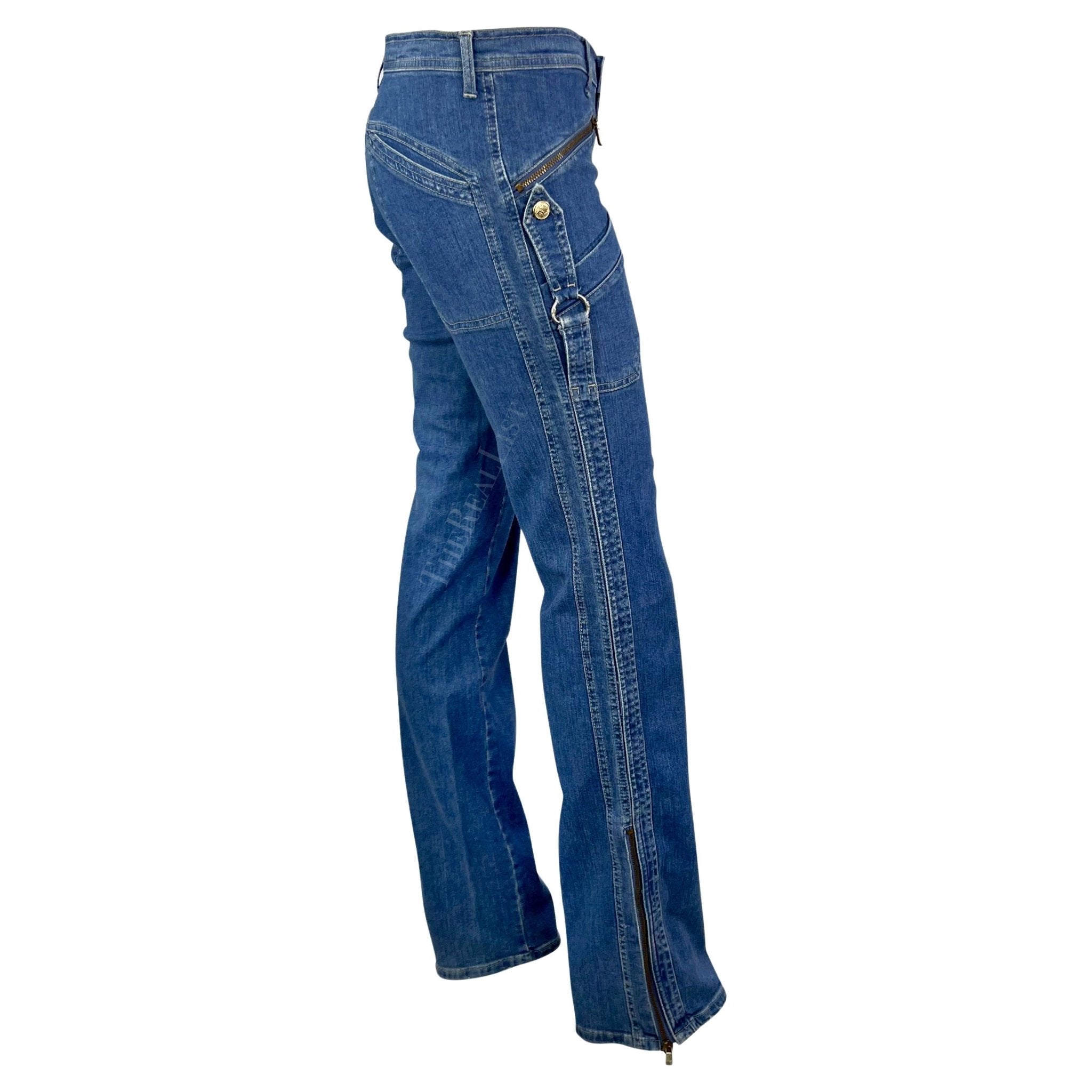 2000s Versace by Donatella Light Wash Harness - Style Jeans - RealList