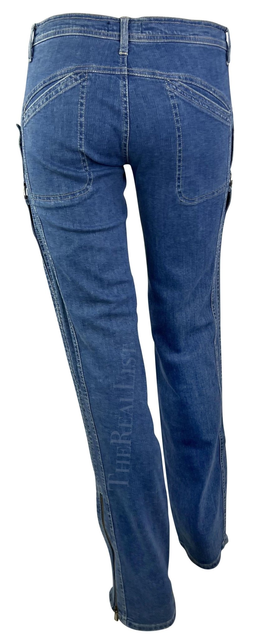 2000s Versace by Donatella Light Wash Harness - Style Jeans - RealList