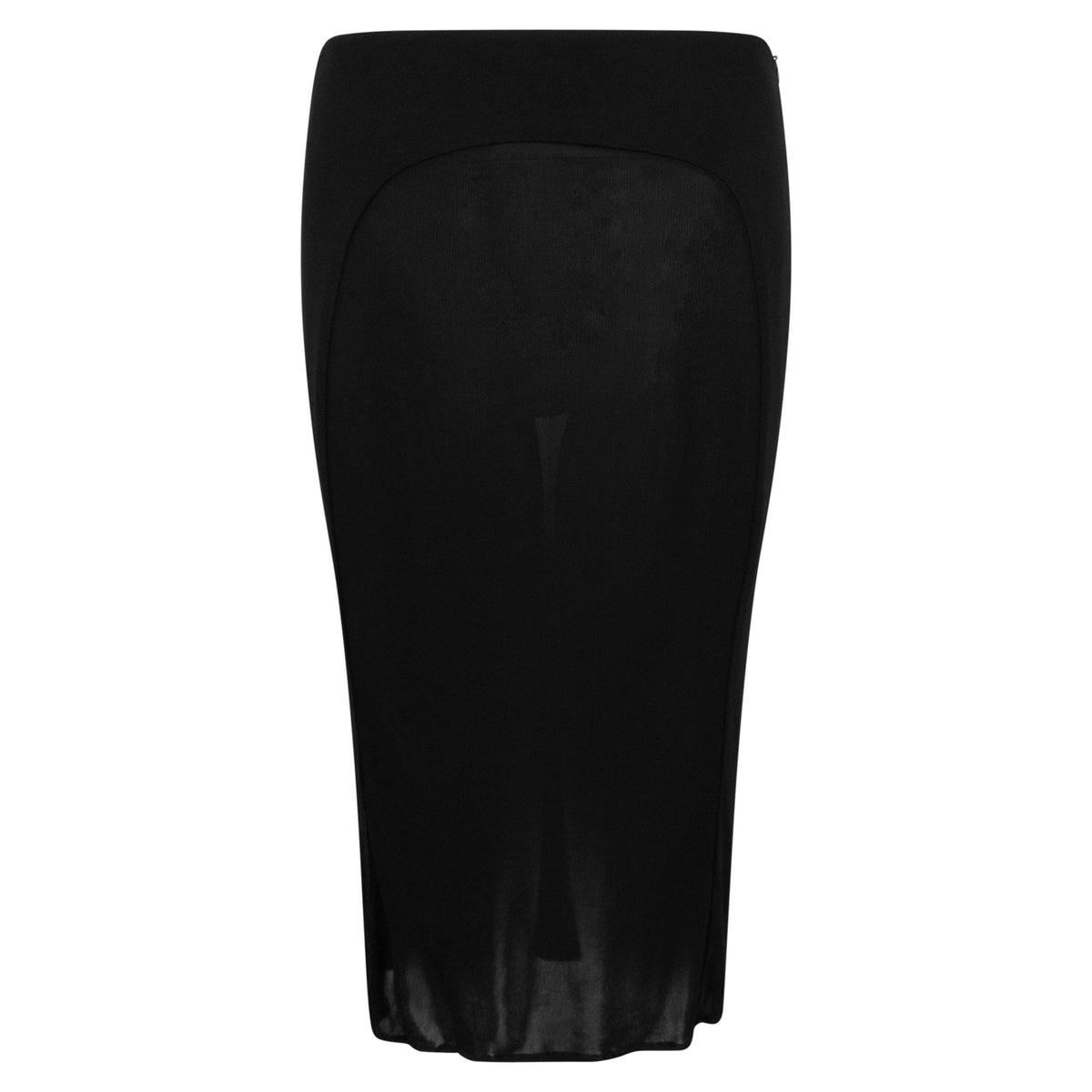 2000s Yigal Azrouël Bodycon Semi-Sheer Panel Black Skirt - RealList
