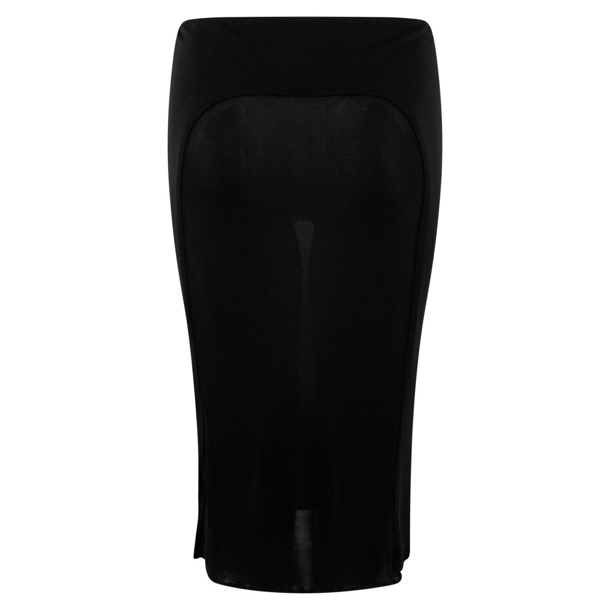 2000s Yigal Azrouël Bodycon Semi-Sheer Panel Black Skirt - RealList