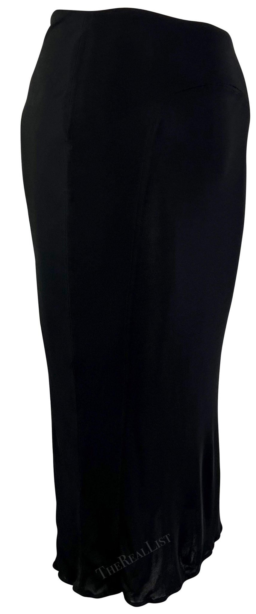 2000s Yigal Azrouel Bodycon Semi - Sheer Panel Black Skirt - RealList