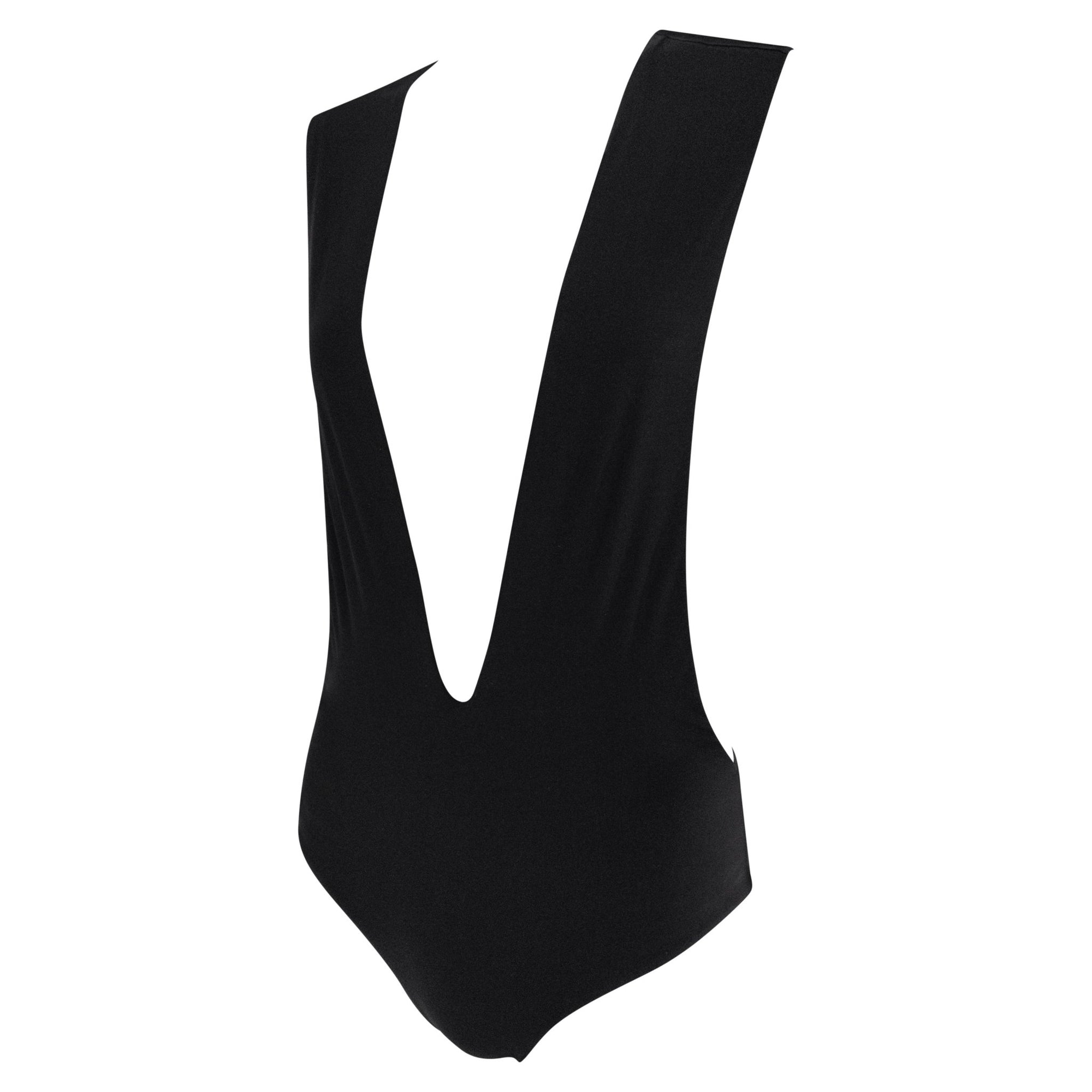 2000s Yves Saint Laurent by Tom Ford Black Plunging One - Piece Swimsuit - RealList