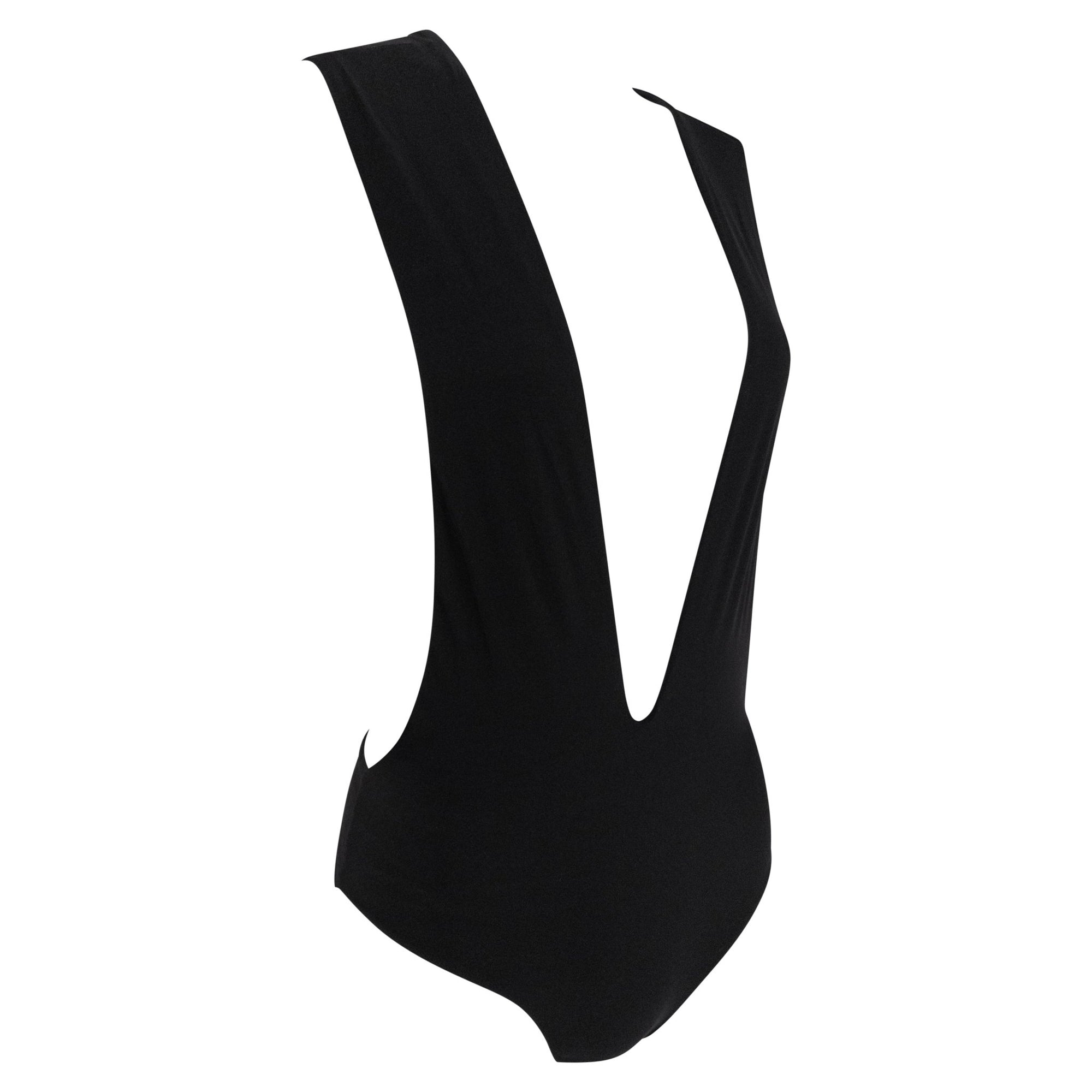 2000s Yves Saint Laurent by Tom Ford Black Plunging One - Piece Swimsuit - RealList