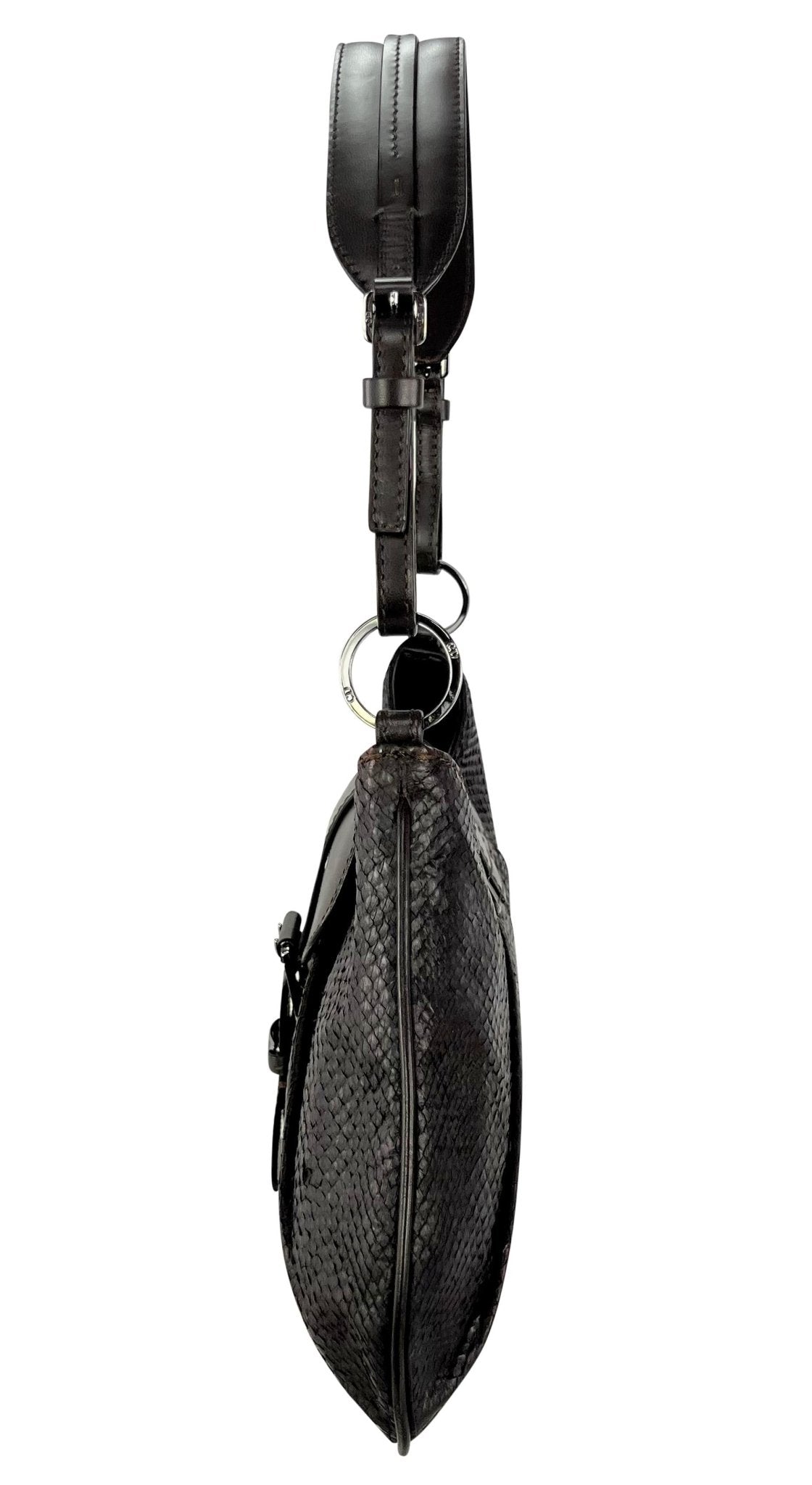 2002 Christian Dior by John Galliano Genuine Snakeskin Brown Shoulder Bag - RealList