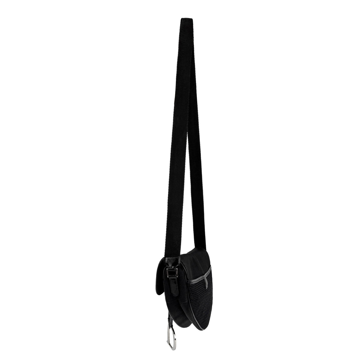 2002 Christian Dior John Galliano Black Mesh Nylon Crossbody Saddle Bag - RealList