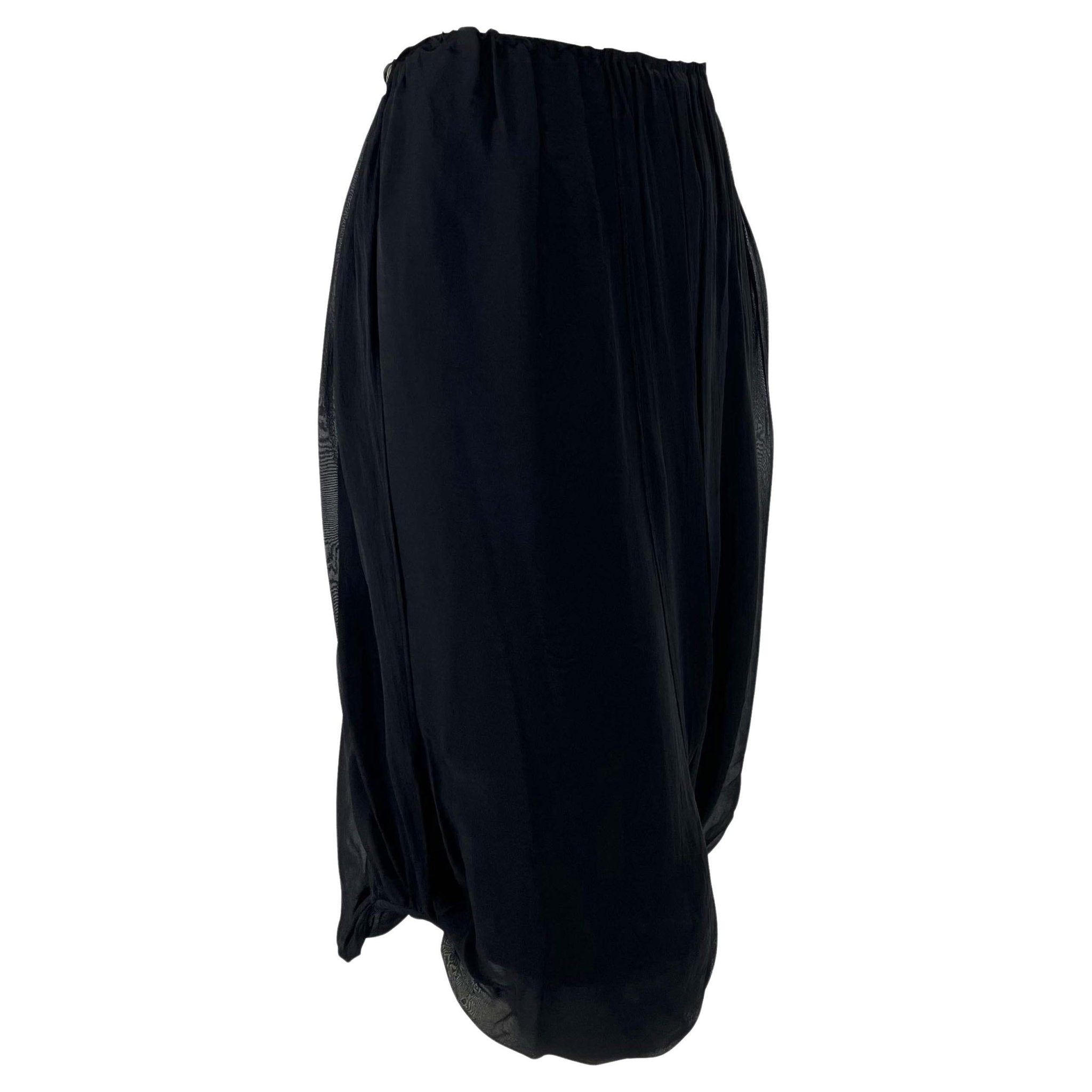 2002 Gucci by Tom Ford Black Silk Chiffon Sheer Skirt - RealList
