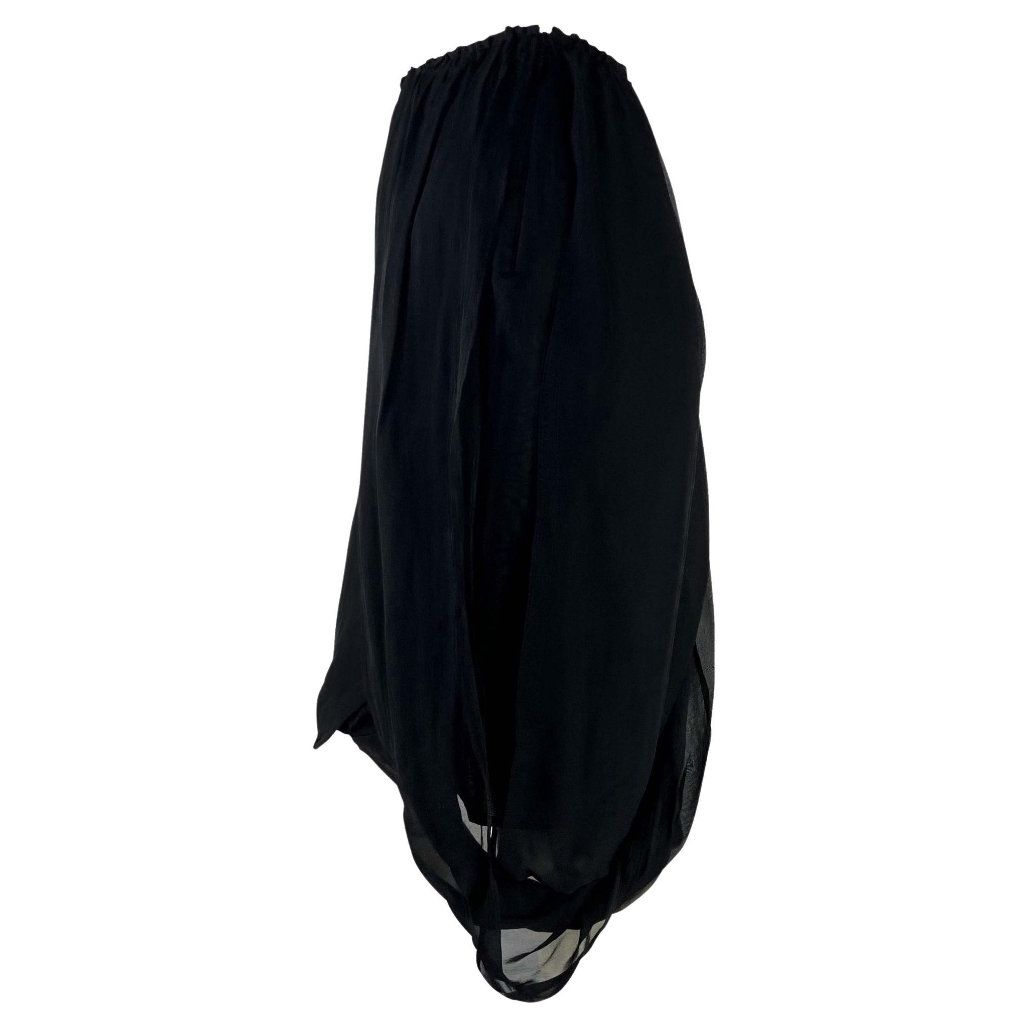 2002 Gucci by Tom Ford Black Silk Chiffon Sheer Skirt - RealList