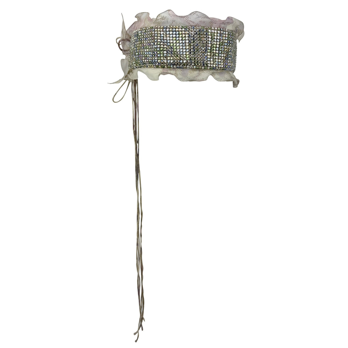 2003 Emanuel Ungaro by Giambattista Valli Multicolor Rhinestone Chiffon Waist Belt - RealList